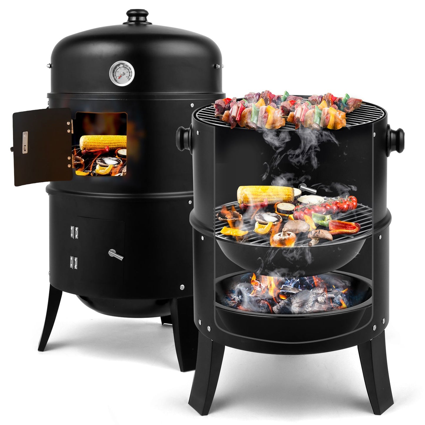 Iron Spray Smoker Carbon Grill Black - Stay-outdoors.co.uk