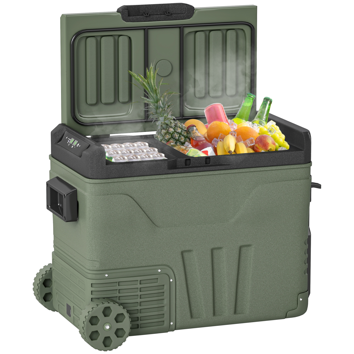 45L Camping Fridge Freezer Dual Zone Car Fridge, DC & AC, -20-20℃ - Stay-outdoors.co.uk