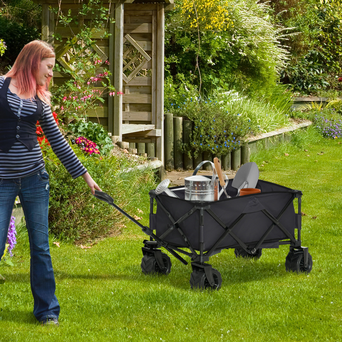 Outdoor Pull Along Trolley. - Stay-outdoors.co.uk