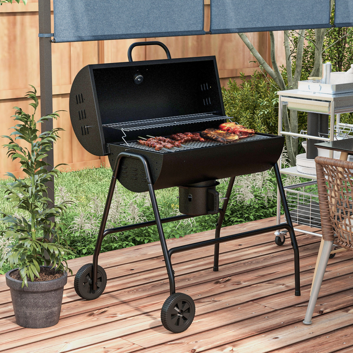 Barrel Charcoal Barbecue BBQ Grill - Stay-outdoors.co.uk