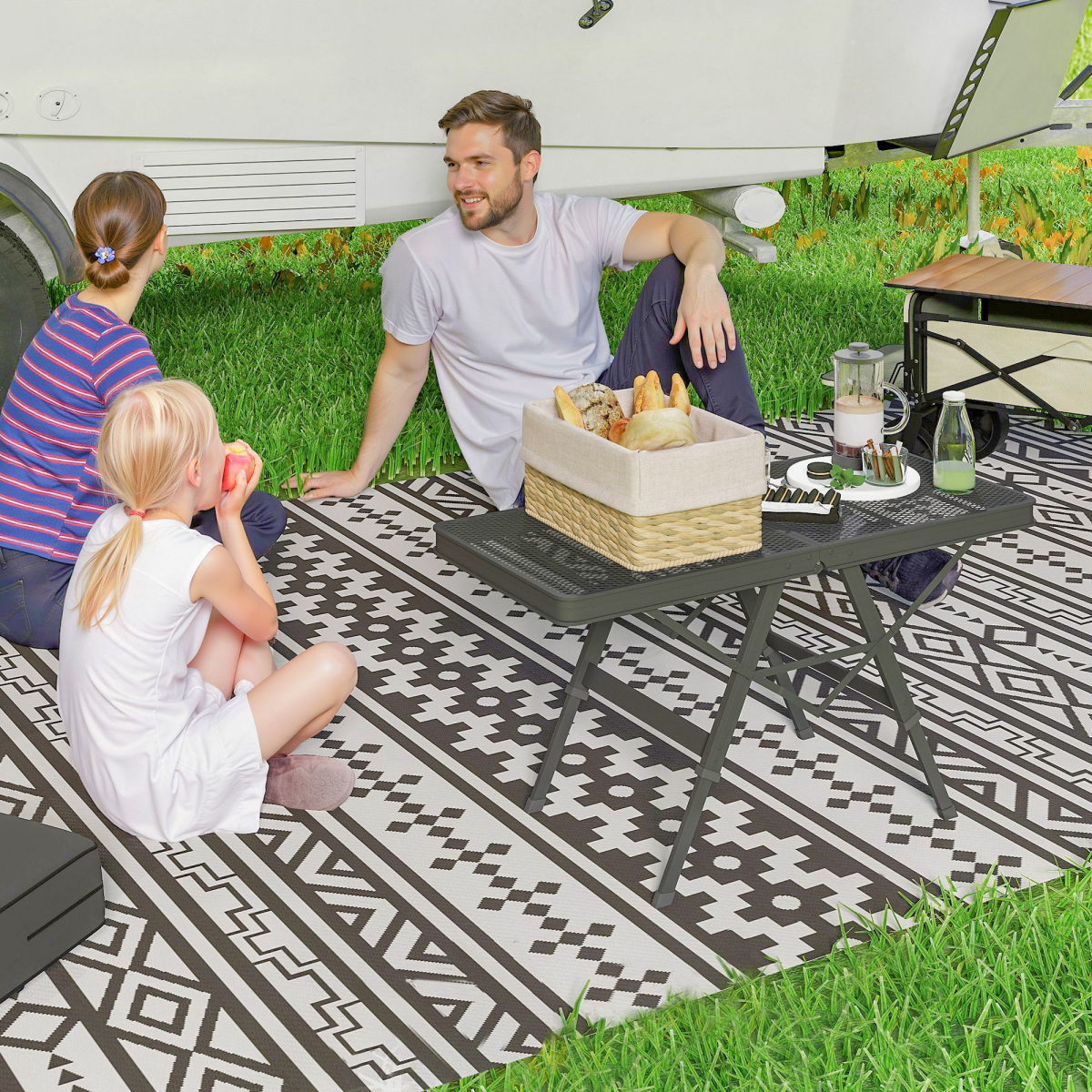 3 ft Folding Camping Table w/ Adjustable Heights & Mesh Desktop - Stay-outdoors.co.uk