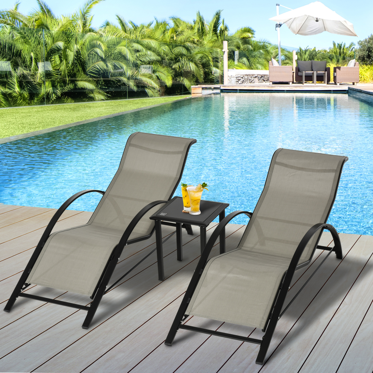 3 Pieces Lounge Chair Set. - Stay-outdoors.co.uk