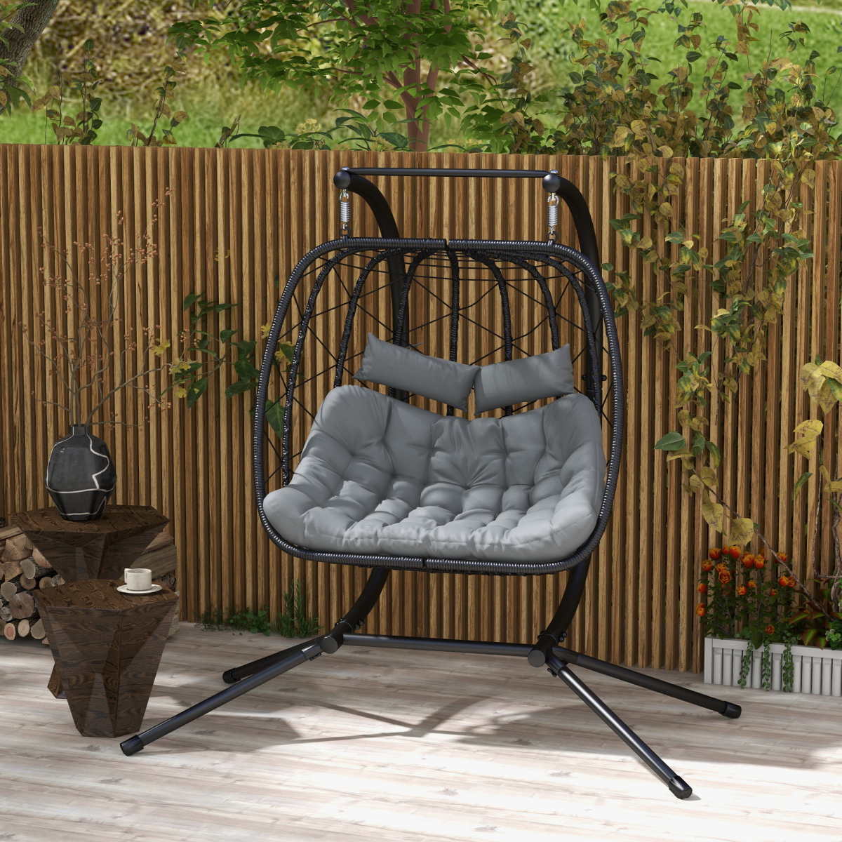 Hanging Swing Chair with Thick Cushion. - Stay-outdoors.co.uk