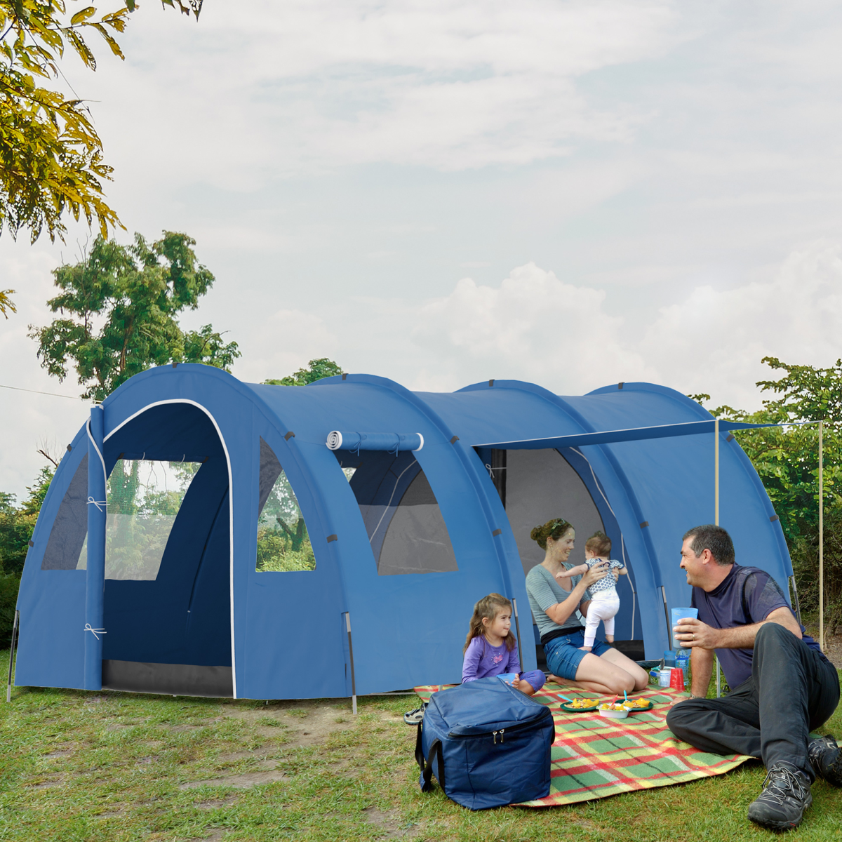 5-6 Man Family Tent Camping Tent with Two Room, Floor & Carry Bag - Stay-outdoors.co.uk