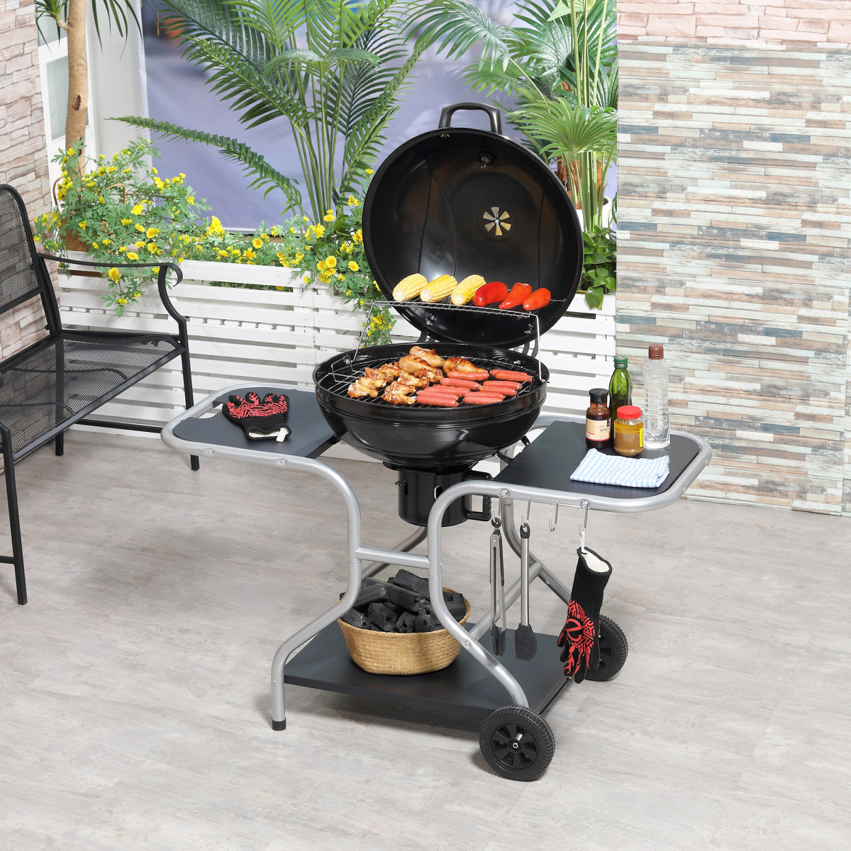 Garden Charcoal Trolley Barbecue Gril. - Stay-outdoors.co.uk