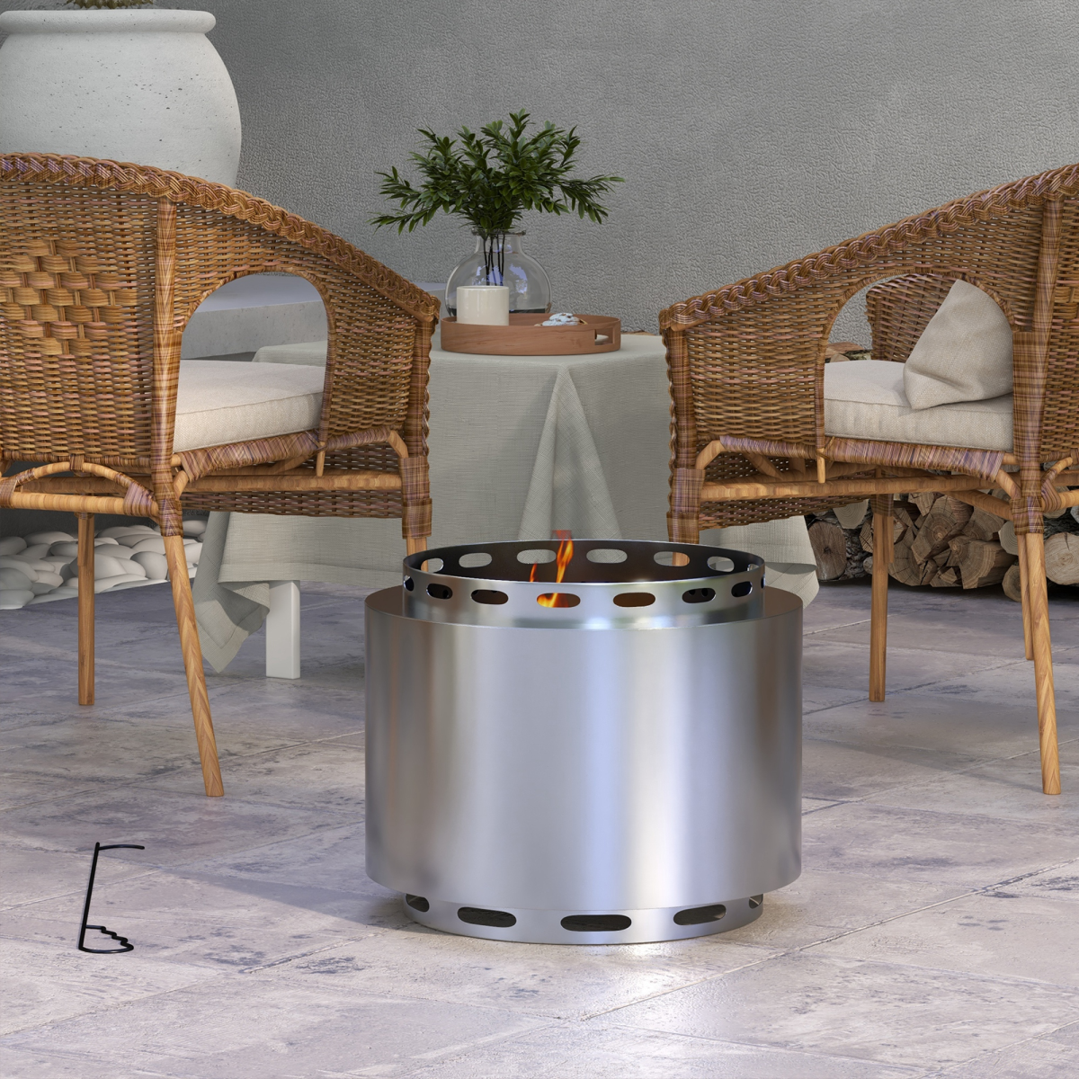 Smokeless Wood Burning Firepit -Stainless Steel Fire Pit. - Stay-outdoors.co.uk