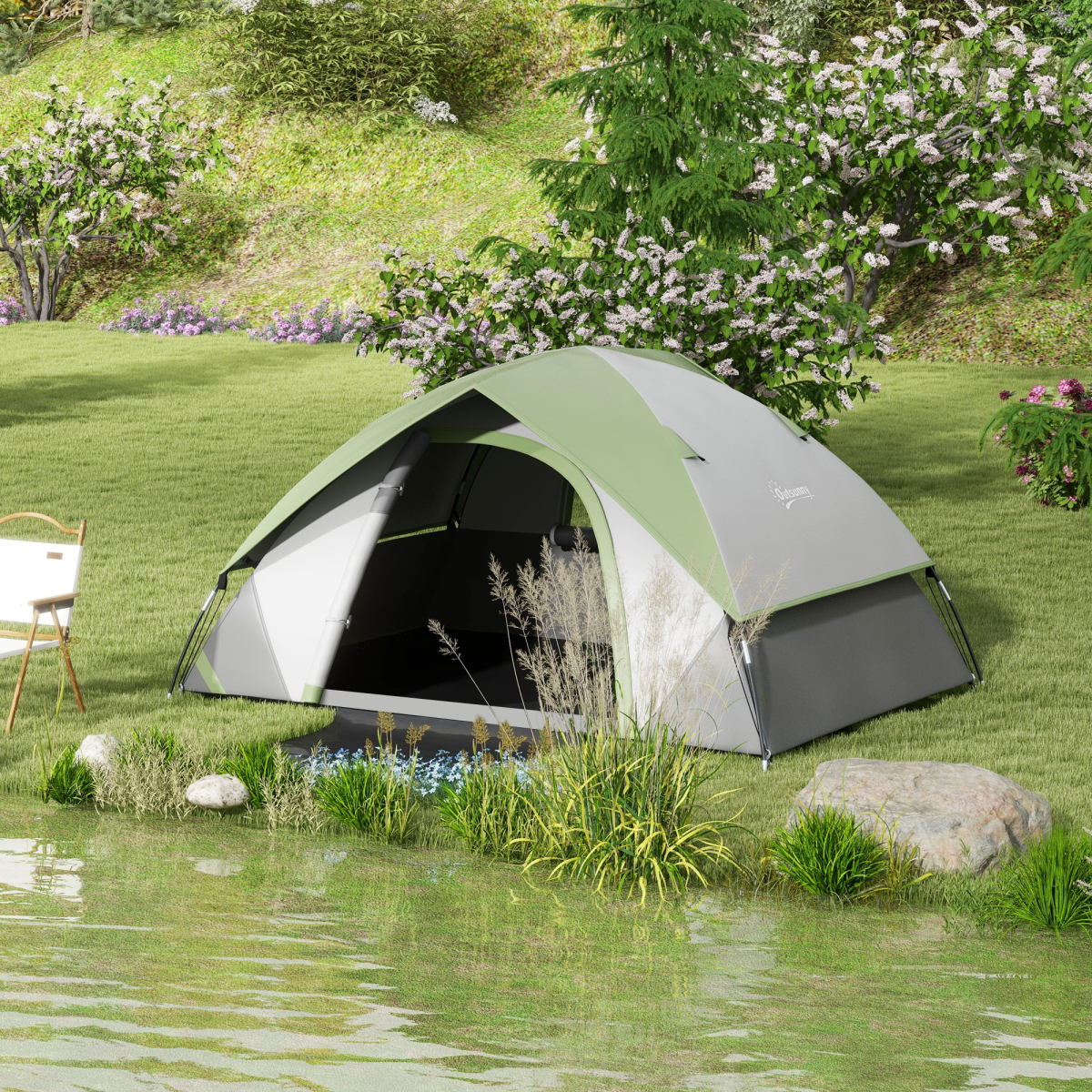 2 Man Camping Tent with Sewn-in Groundsheet. - Stay-outdoors.co.uk