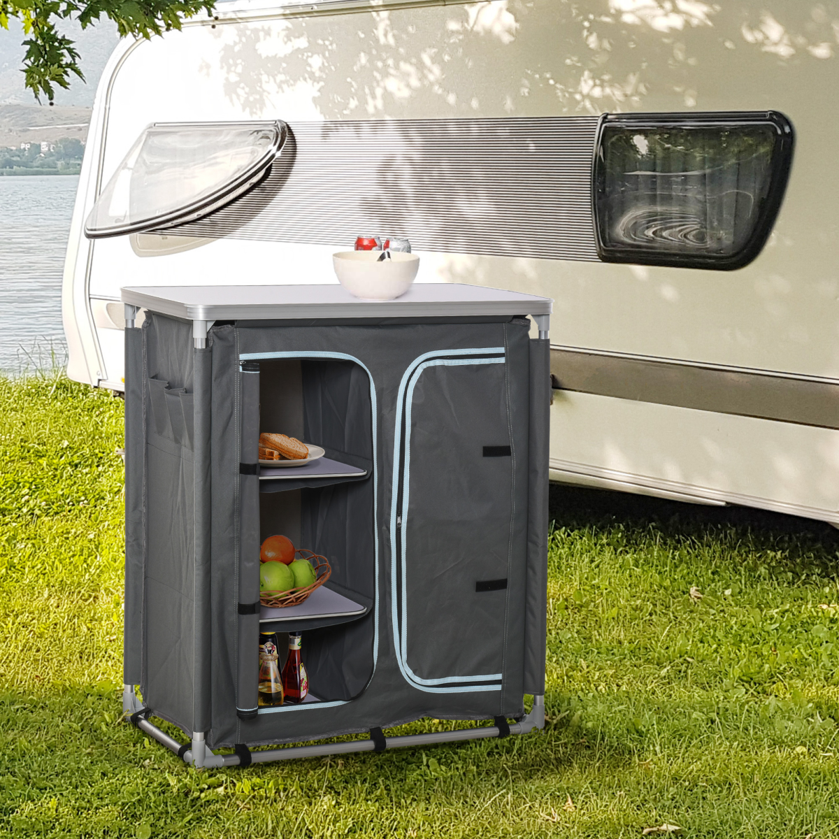 Three-shelf Camping Cupboard. - Stay-outdoors.co.uk