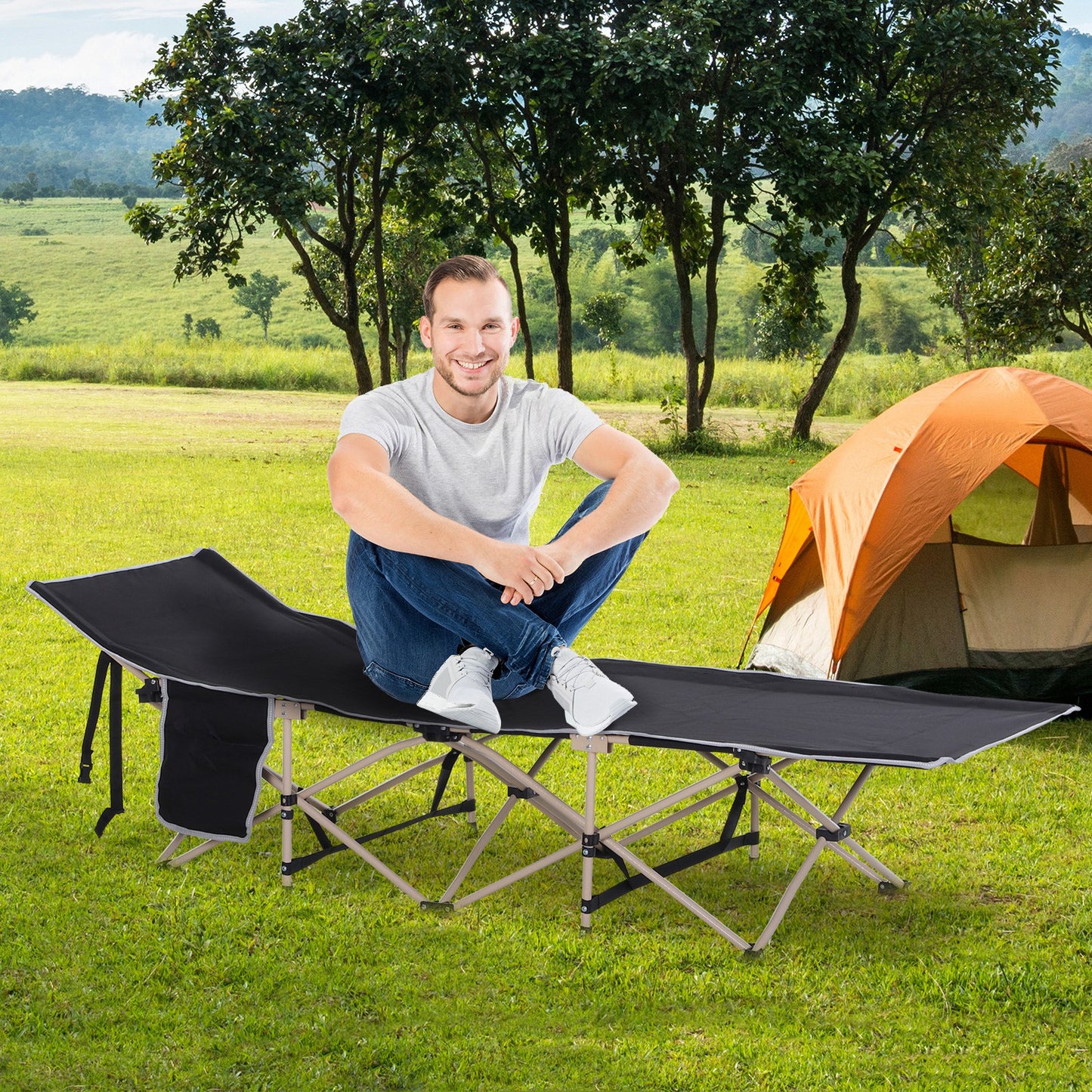 Single Portable Outdoor sleeping bed. - Stay-outdoors.co.uk