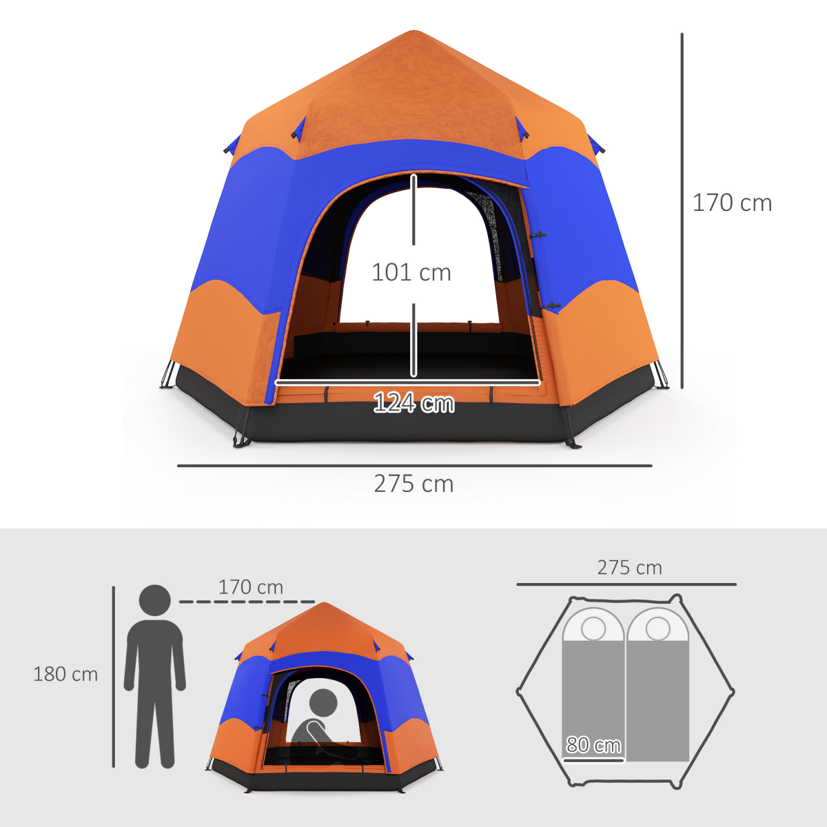 4 Person Pop Up Tent Camping - Stay-outdoors.co.uk