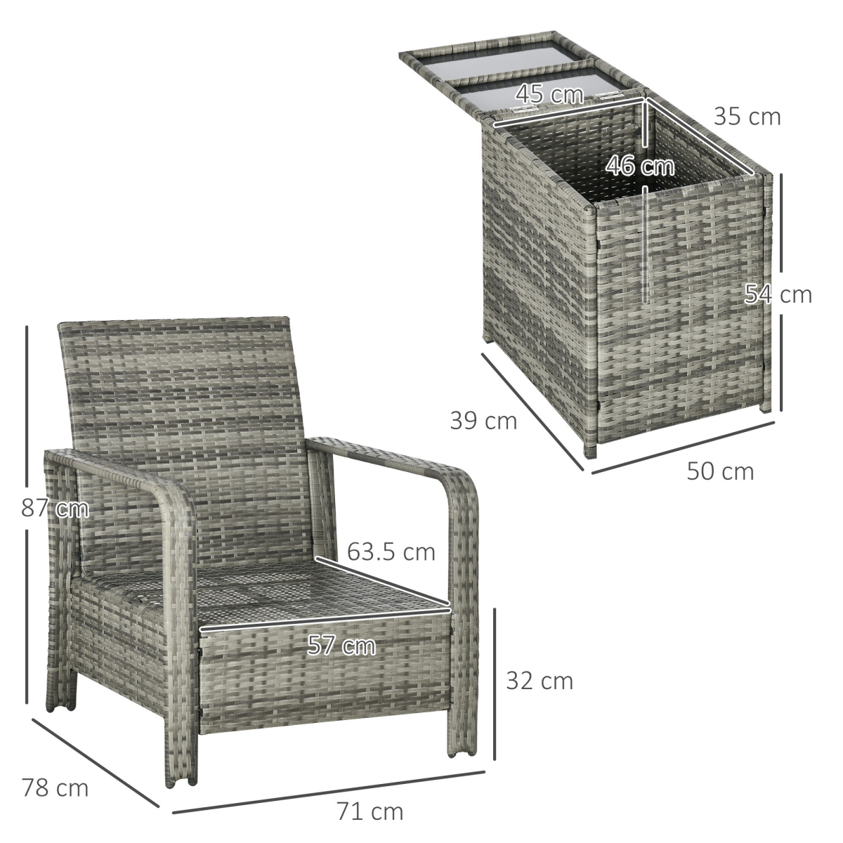Three Piece Rattan Garden Sofa Set. - Stay-outdoors.co.uk