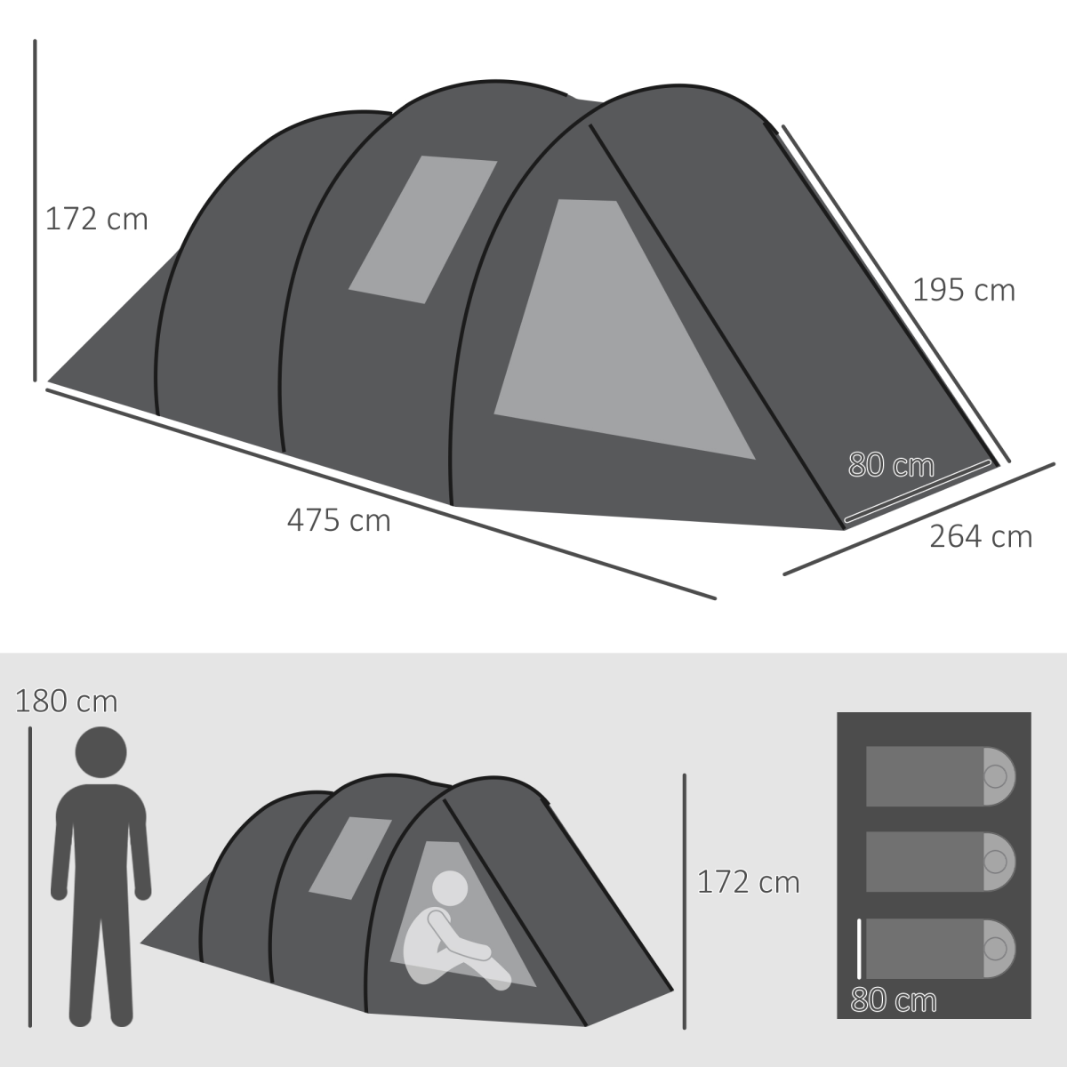 3-4 Persons Tunnel Tent. - Stay-outdoors.co.uk