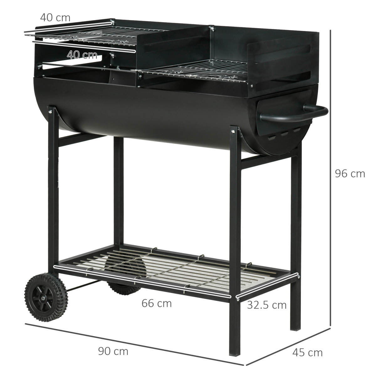 Steel 2-Grill Charcoal BBQ - Stay-outdoors.co.uk