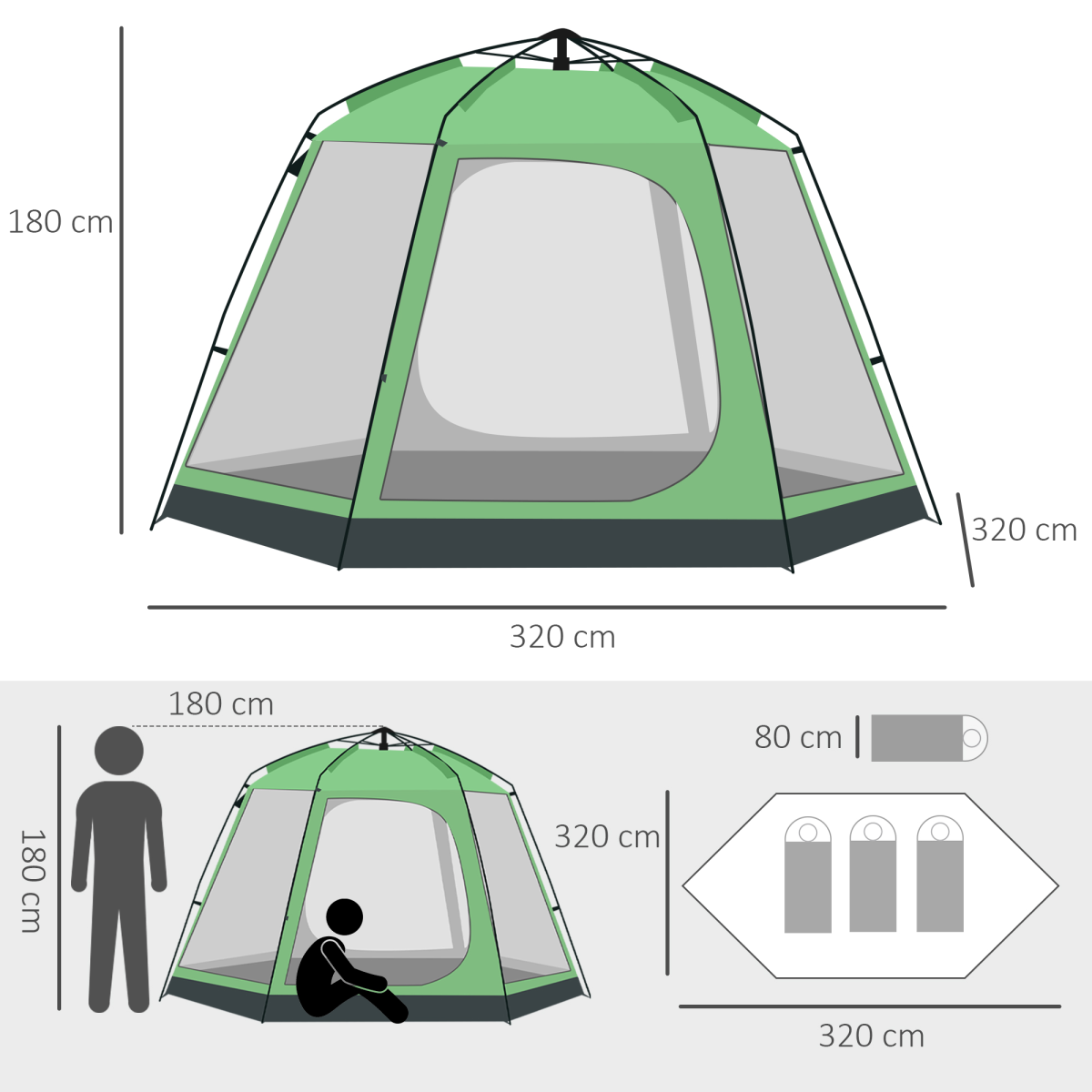 6 Person Camping pop up tent.