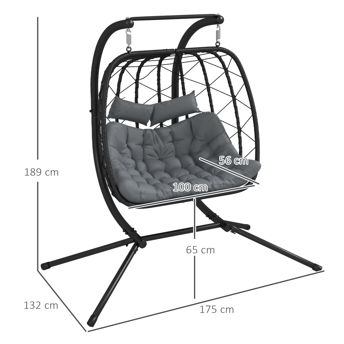 Hanging Swing Chair with Thick Cushion. - Stay-outdoors.co.uk