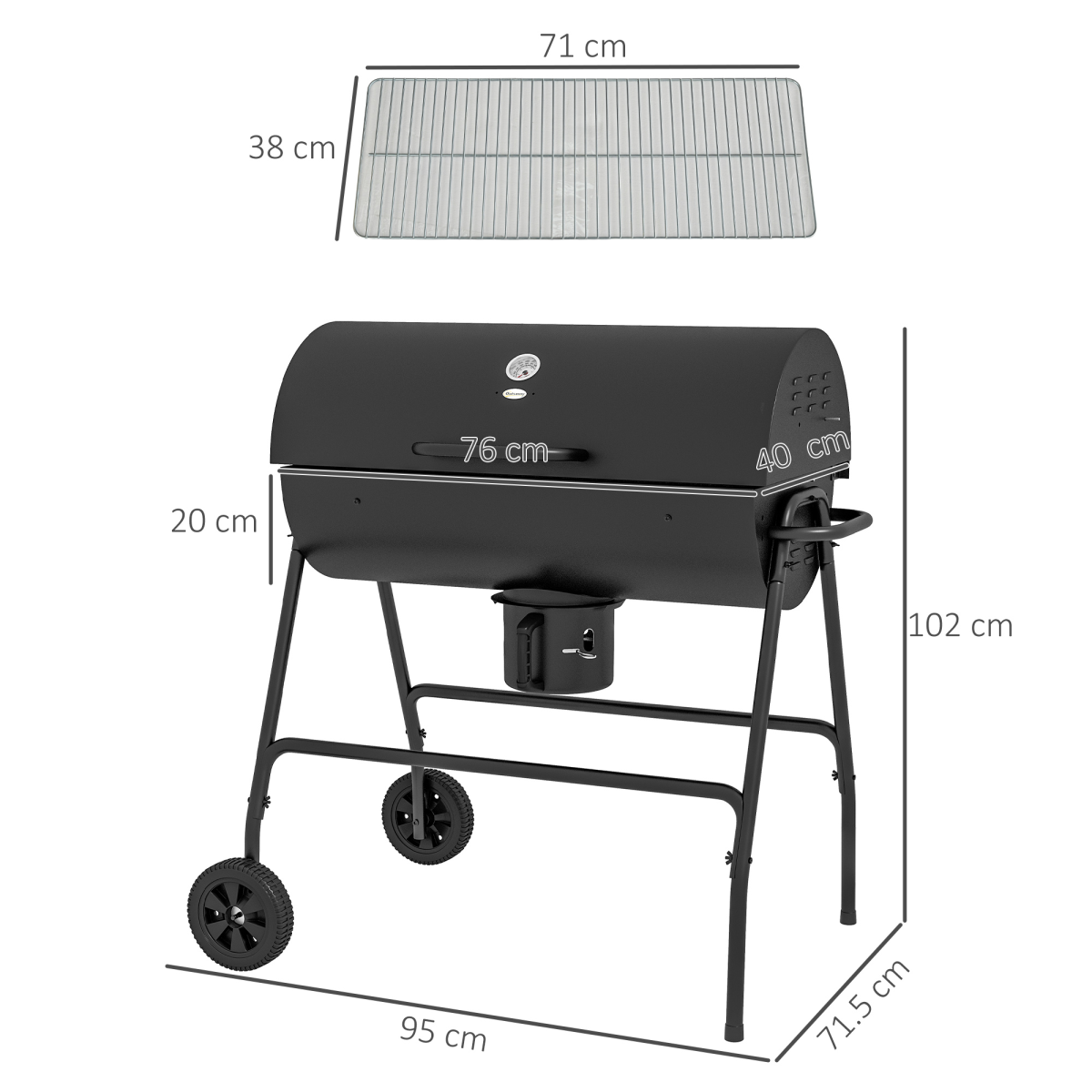Barrel Charcoal Barbecue BBQ Grill - Stay-outdoors.co.uk