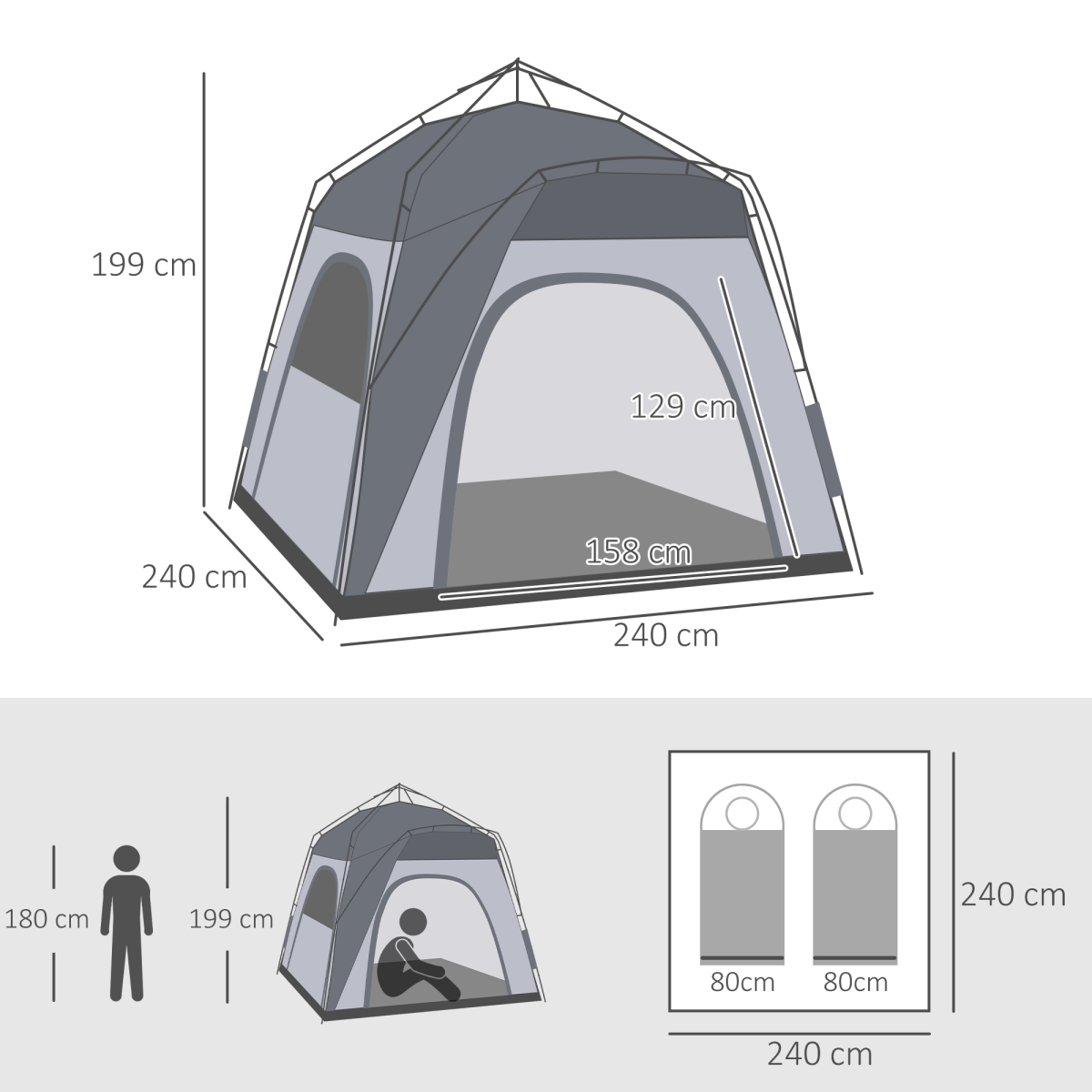 Four Man Pop Up Tent. - Stay-outdoors.co.uk