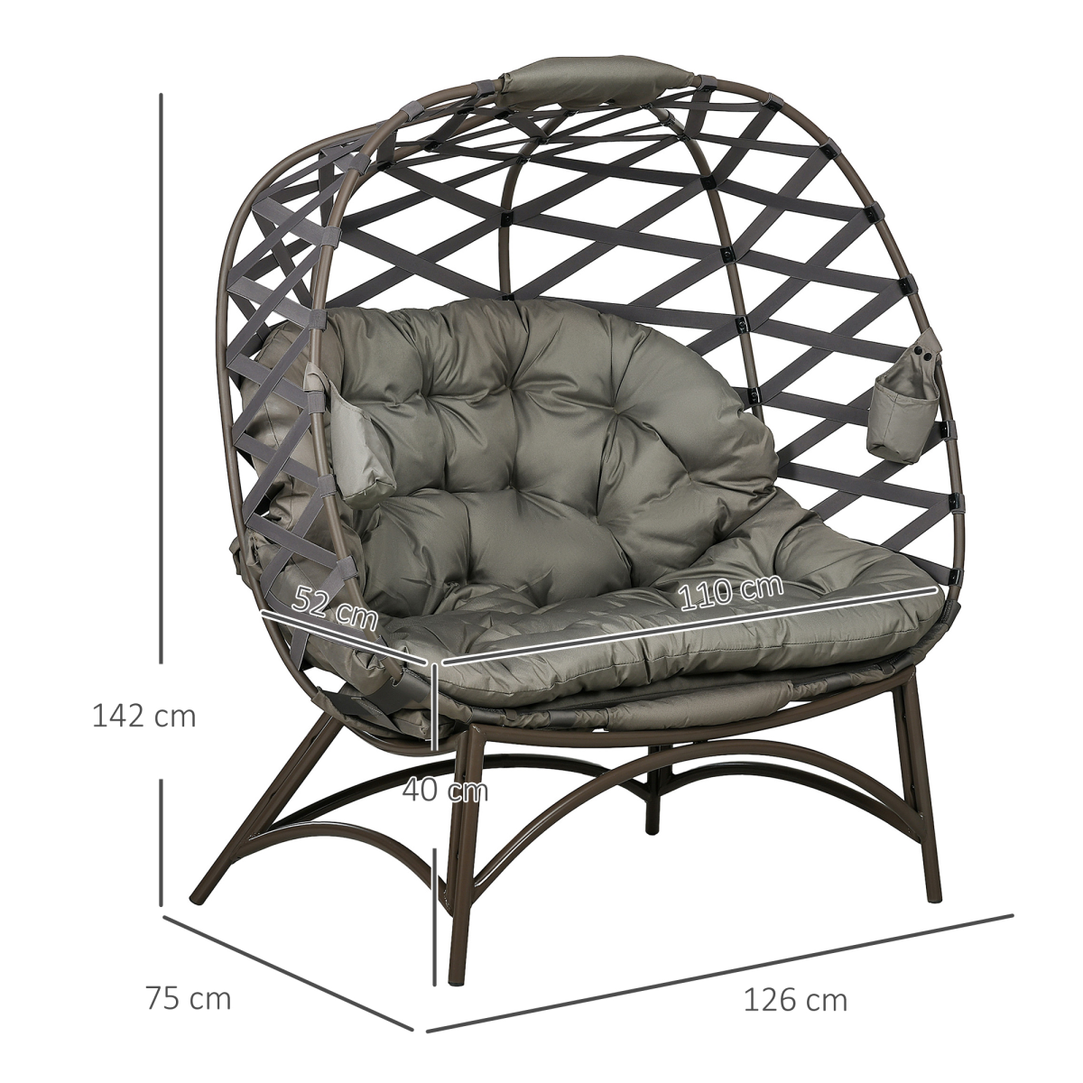 Two Seater Egg Chair. - Stay-outdoors.co.uk