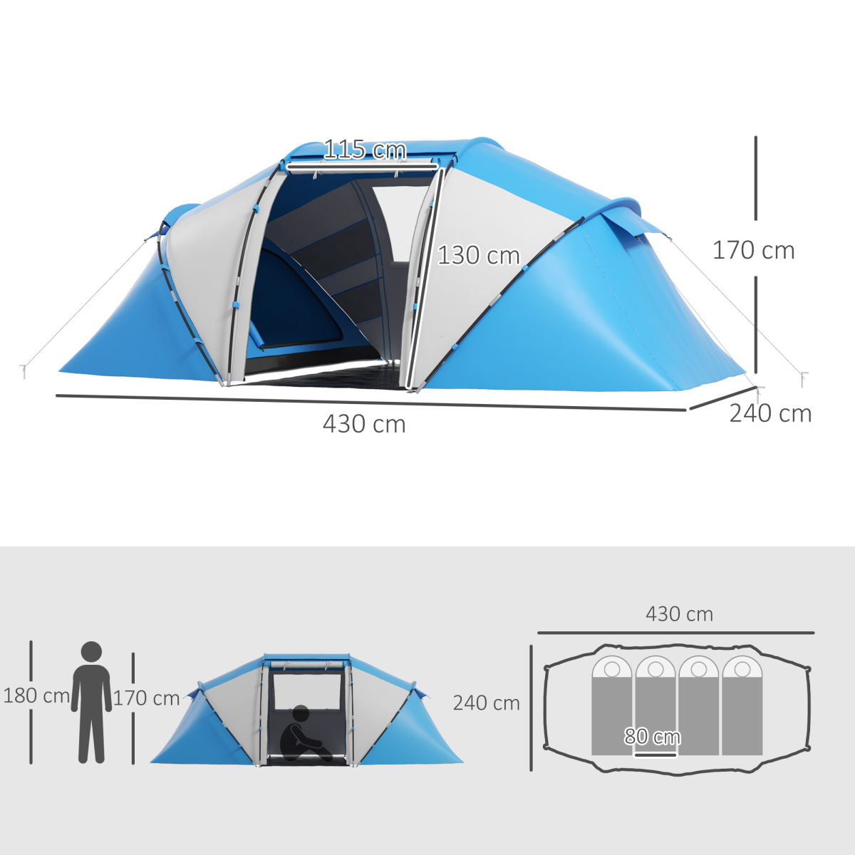4-6 Persons Camping Tent - Stay-outdoors.co.uk