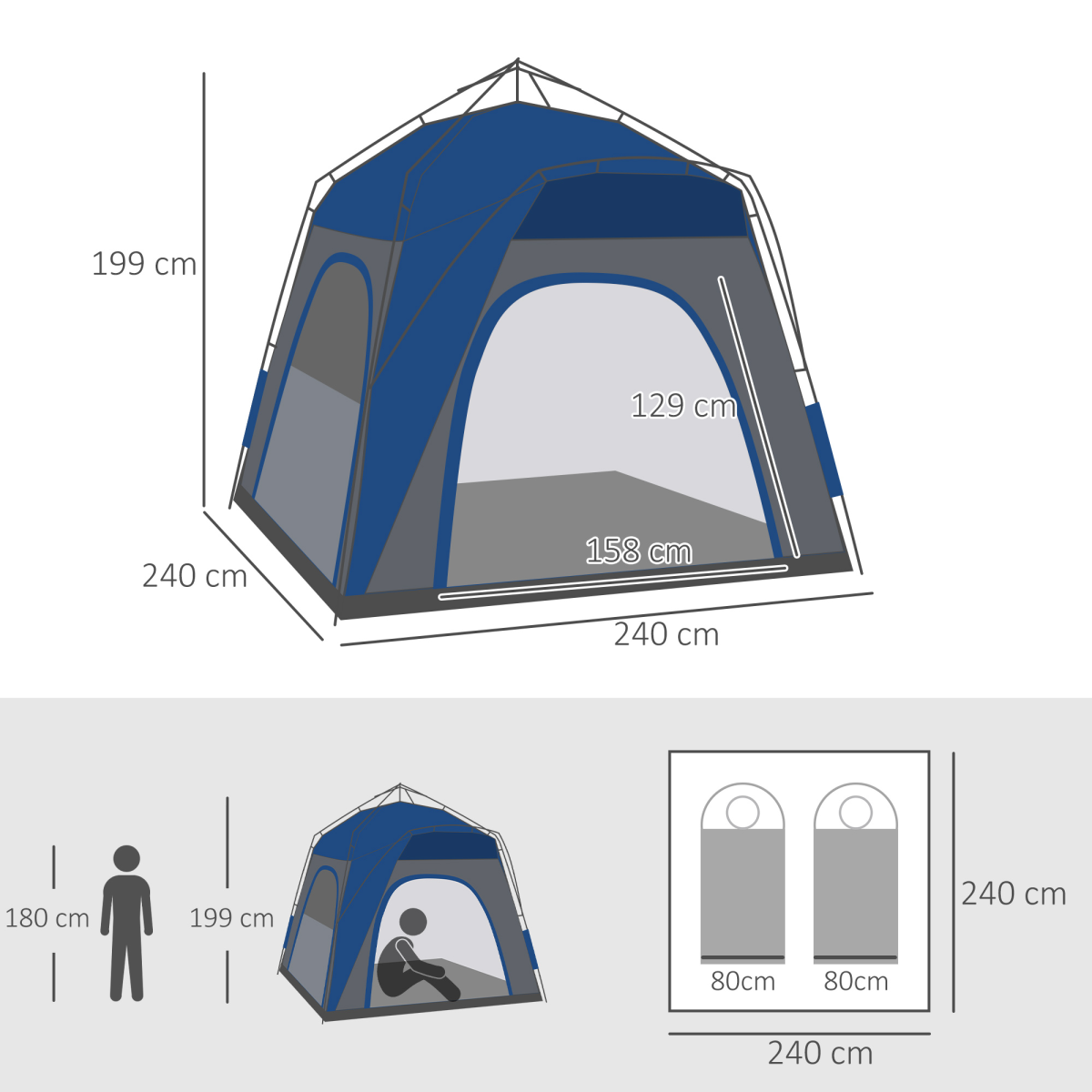 Four Man Pop Up Tent- Automatic Camping. - Stay-outdoors.co.uk