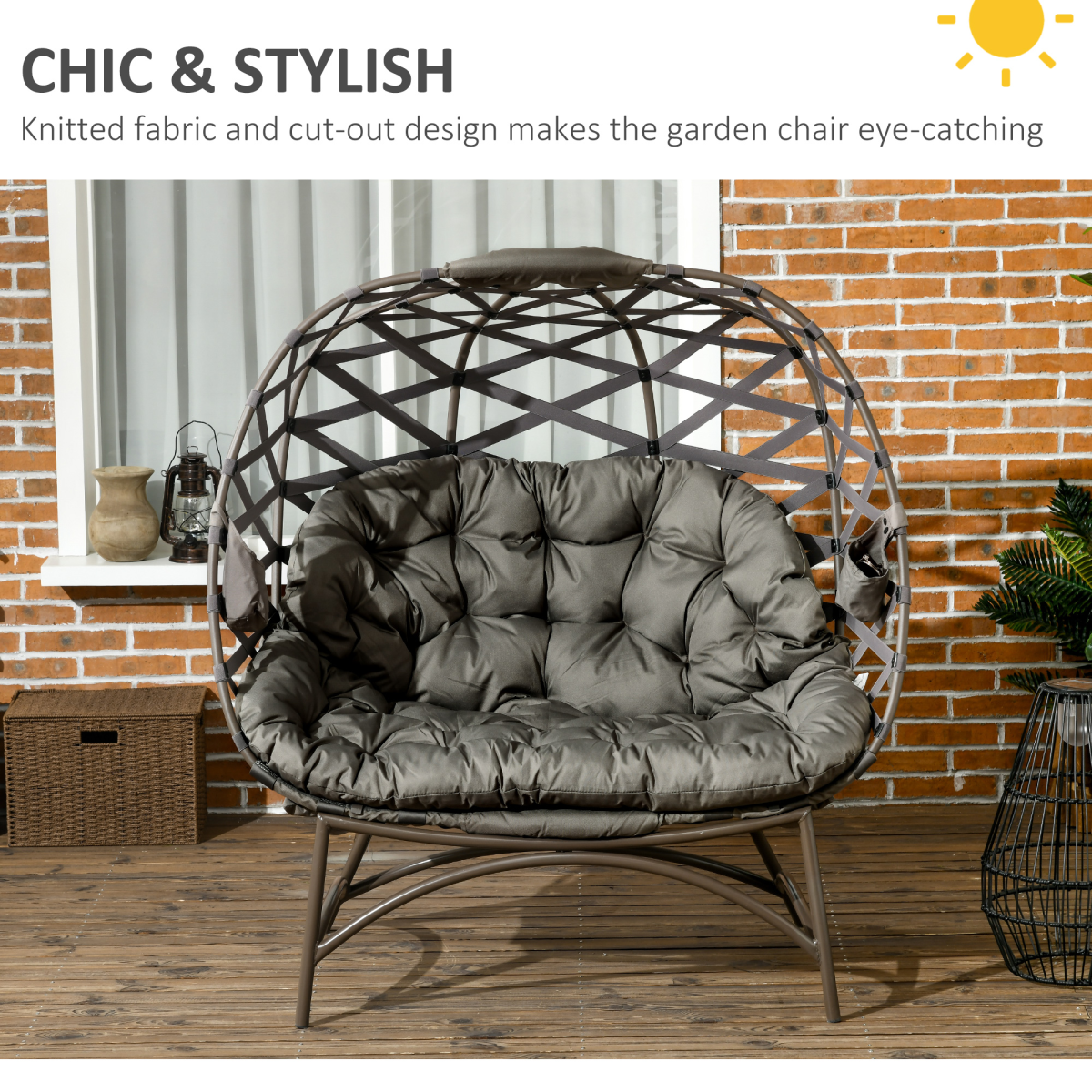 Two Seater Egg Chair. - Stay-outdoors.co.uk