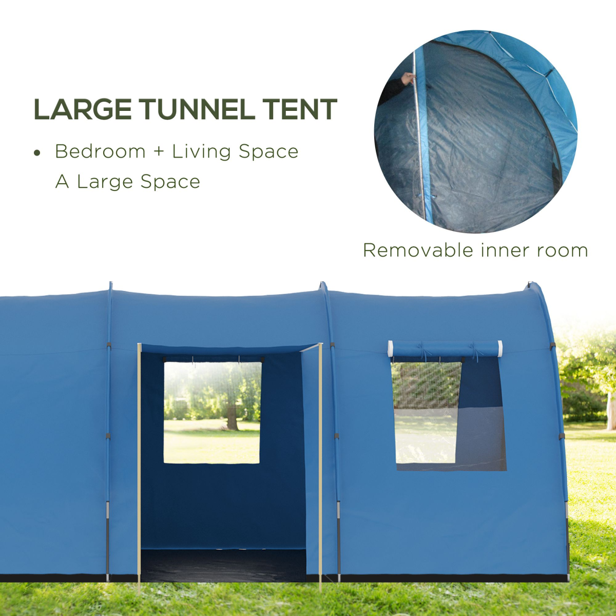 5-6 Man Family Tent Camping Tent with Two Room, Floor & Carry Bag - Stay-outdoors.co.uk