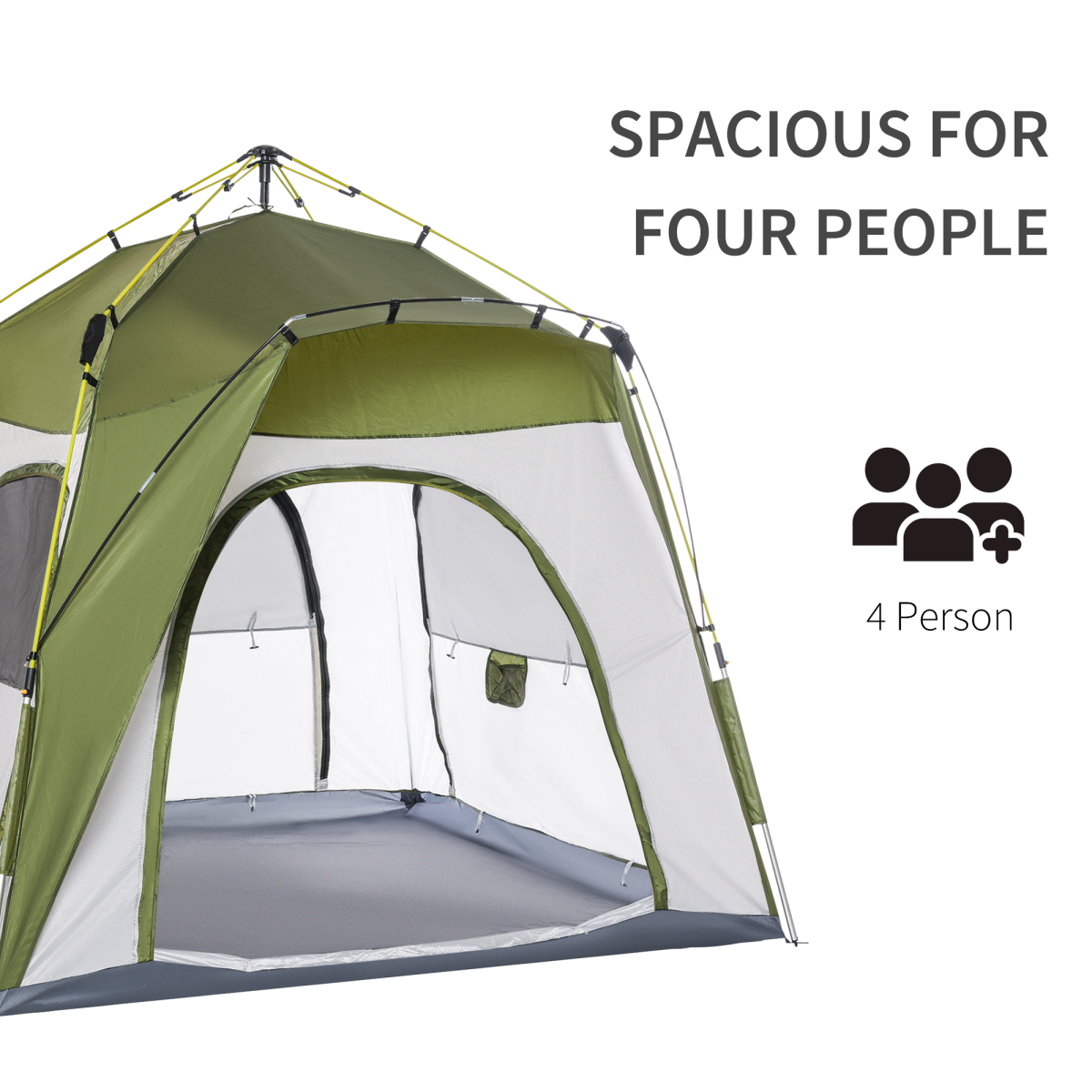 Four Man Pop Up Tent Automatic Camping. - Stay-outdoors.co.uk