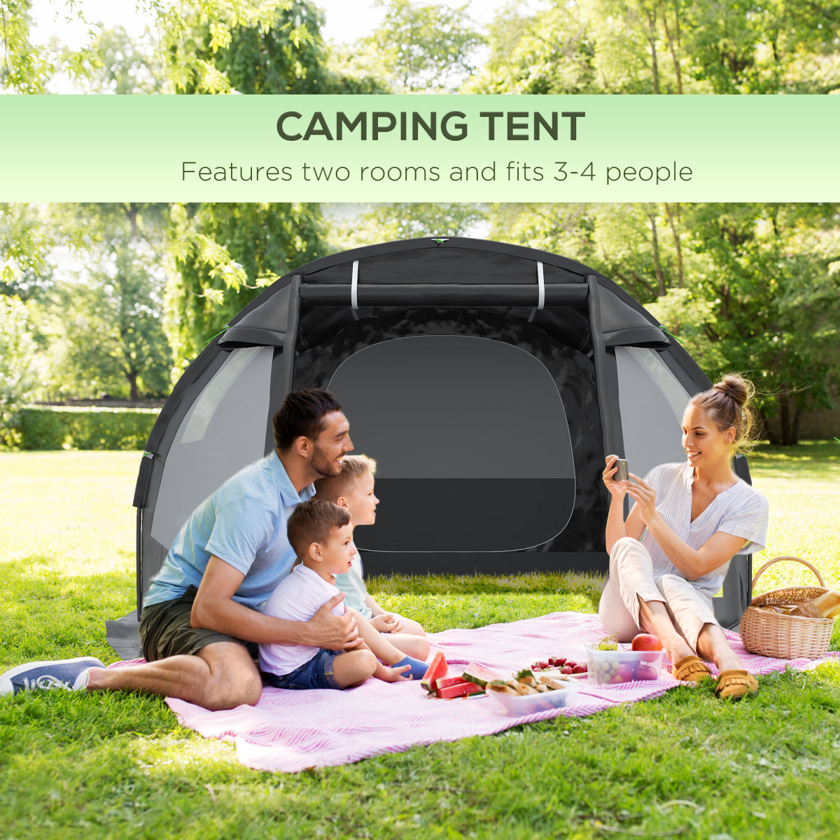 3-4 Persons Tunnel Tent. - Stay-outdoors.co.uk
