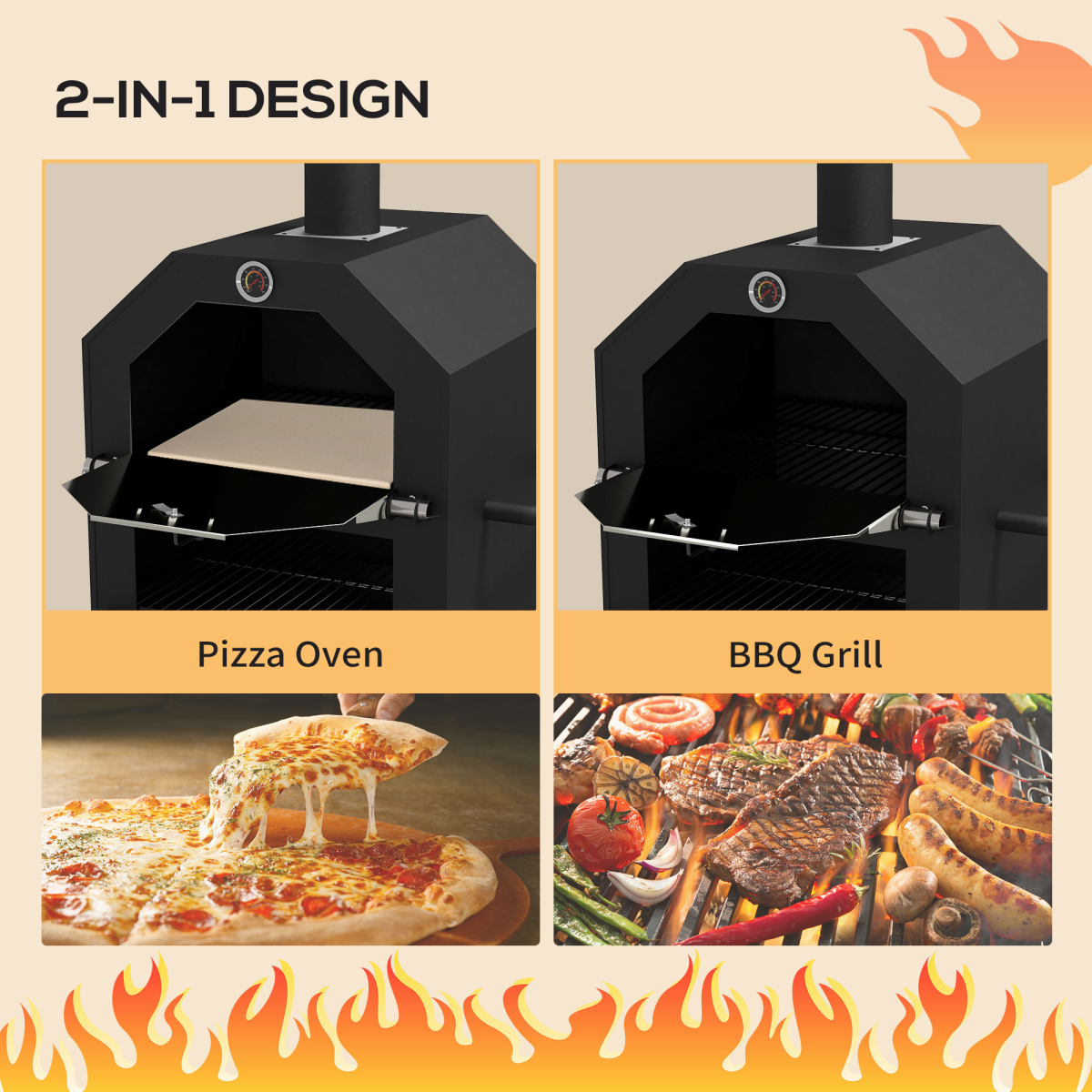 Outdoor Pizza Oven Charcoal Grill. - Stay-outdoors.co.uk