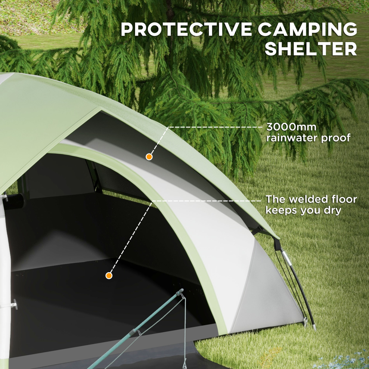 2 Man Camping Tent with Sewn-in Groundsheet. - Stay-outdoors.co.uk