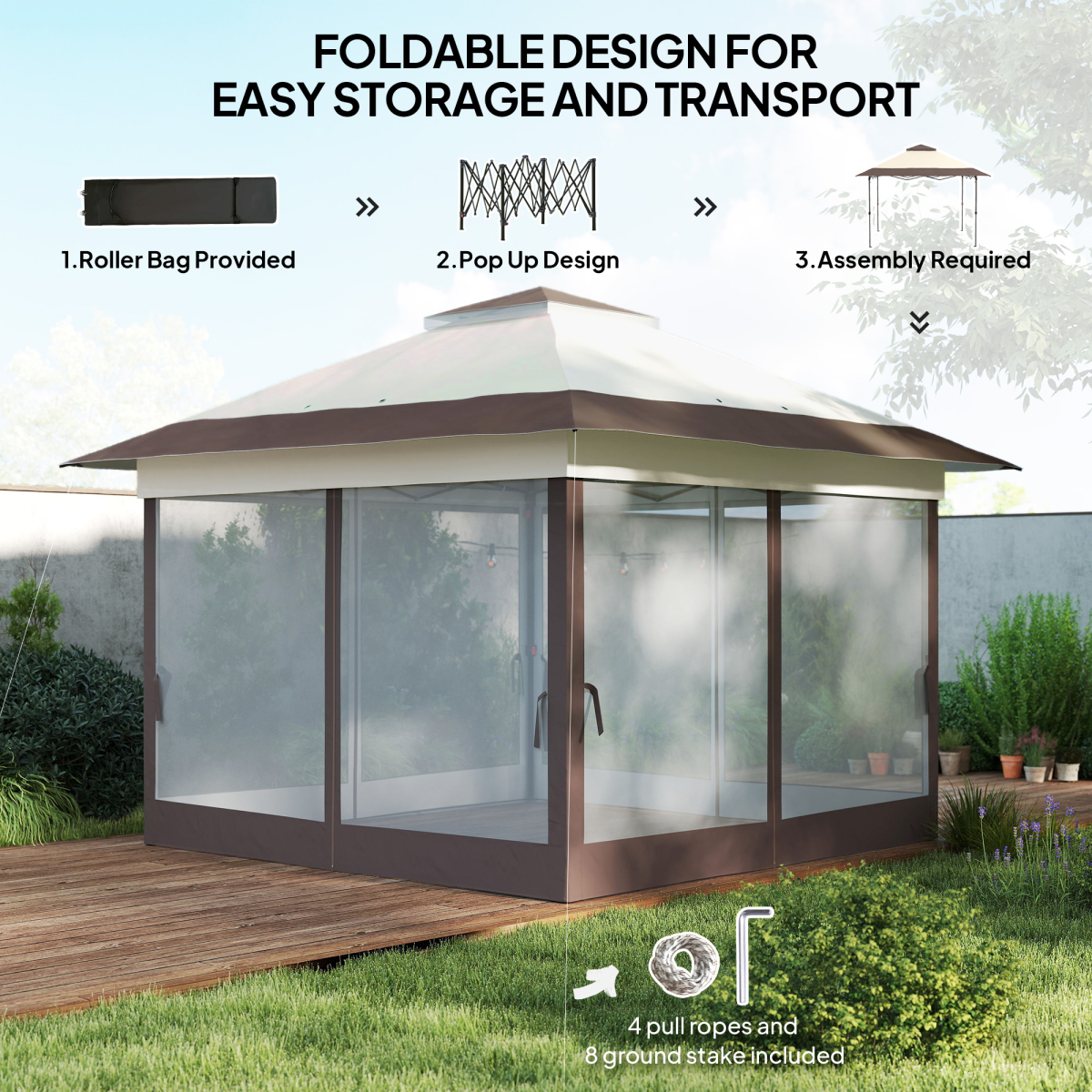 Folding Canopy with Adjustable Height & Ventilation - Portable Tent - Stay-outdoors.co.uk