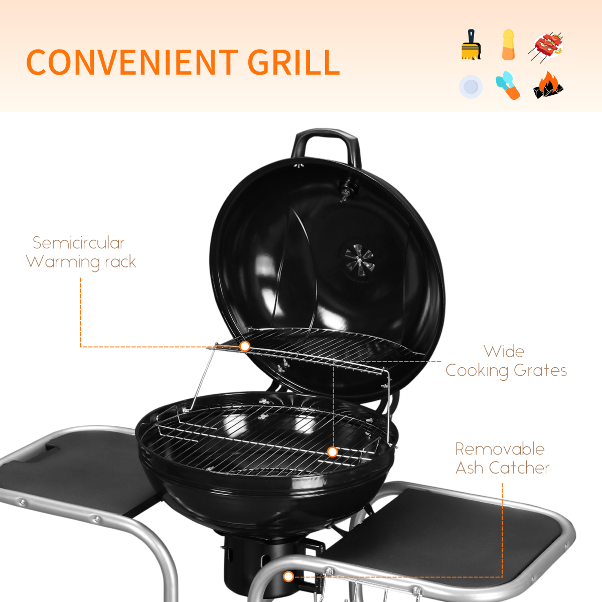 Garden Charcoal Trolley Barbecue Gril. - Stay-outdoors.co.uk