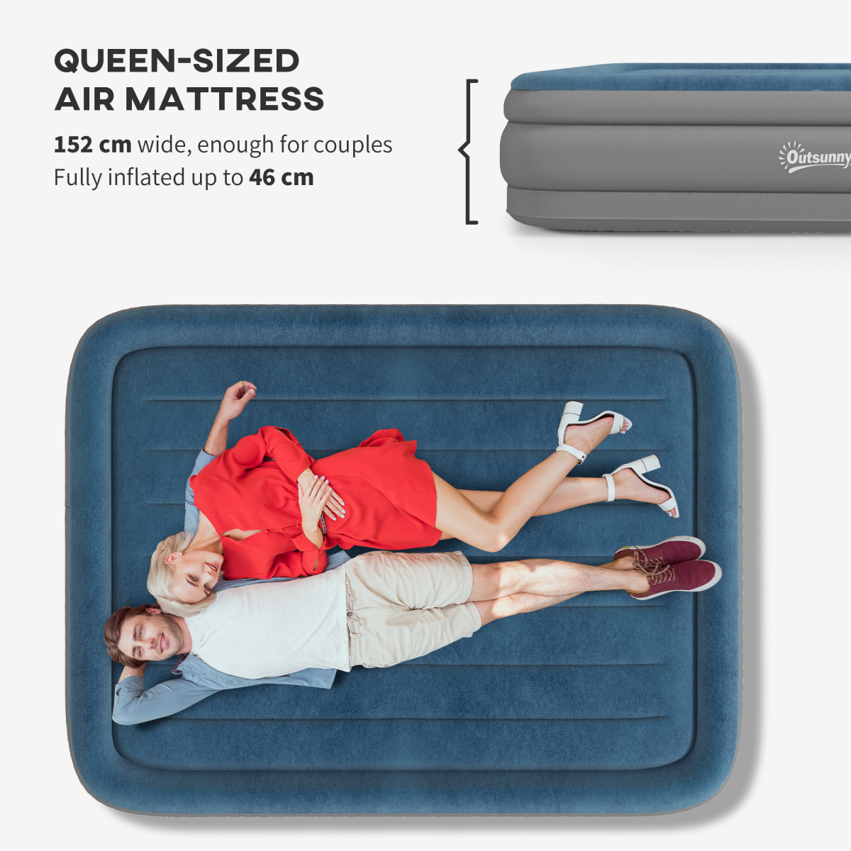 Queen Inflatable Mattress with Electric Pump. - Stay-outdoors.co.uk