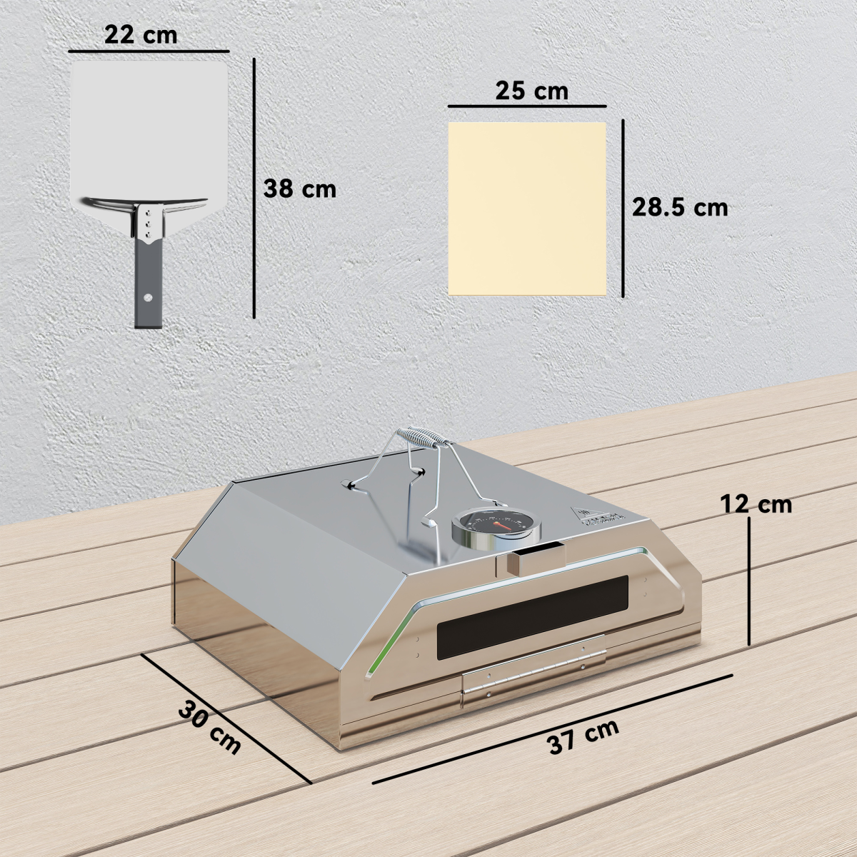 Outdoor BBQ Pizza Oven with Thermometer for Gas/Charcoal BBQ Grills - Stay-outdoors.co.uk