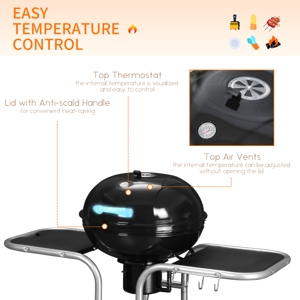 Garden Charcoal Trolley Barbecue Gril. - Stay-outdoors.co.uk