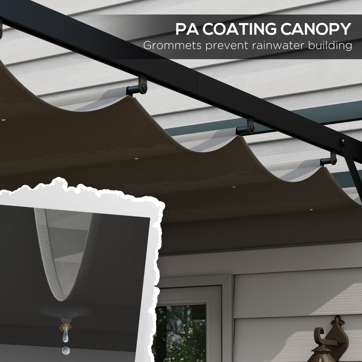 Pergola with Retractable Roof and Aluminium Frame, Grey - Stay-outdoors.co.uk