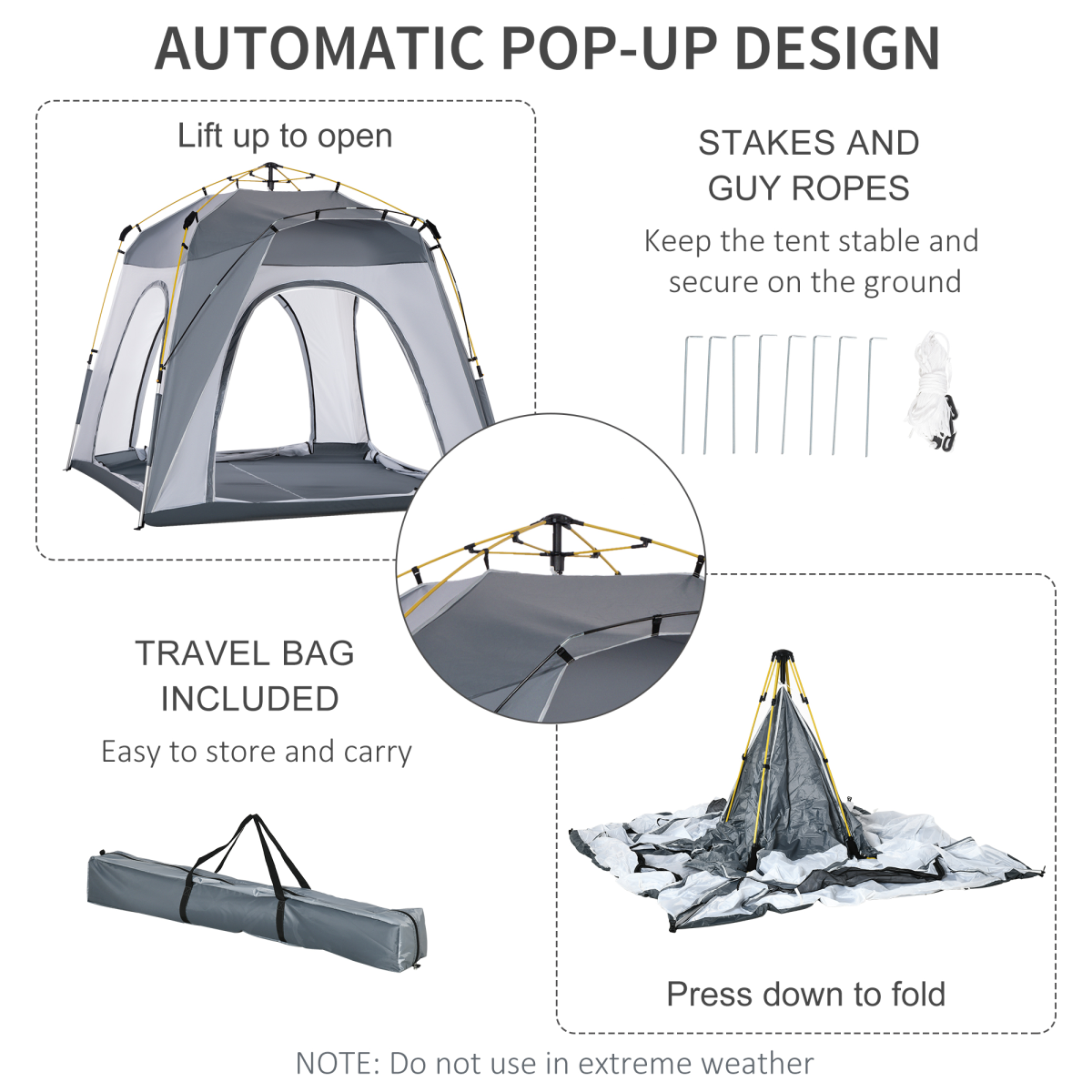 Four Man Pop Up Tent. - Stay-outdoors.co.uk