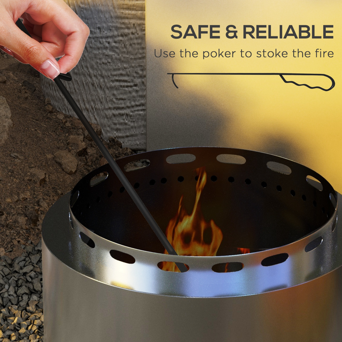 Smokeless Wood Burning Firepit -Stainless Steel Fire Pit. - Stay-outdoors.co.uk