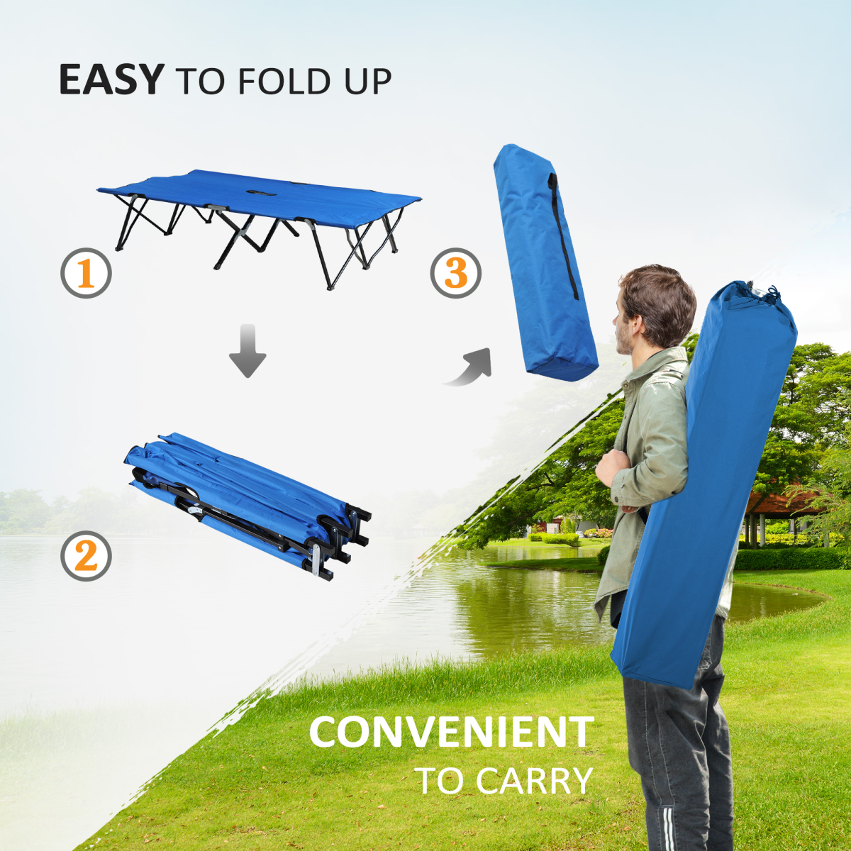 Double Camping Folding bed. - Stay-outdoors.co.uk