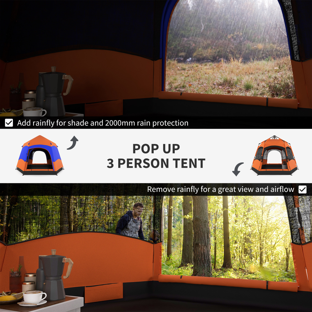 4 Person Pop Up Tent Camping - Stay-outdoors.co.uk