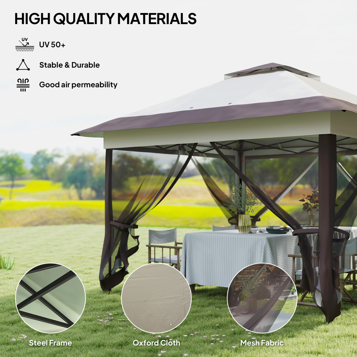 Folding Canopy with Adjustable Height & Ventilation - Portable Tent - Stay-outdoors.co.uk