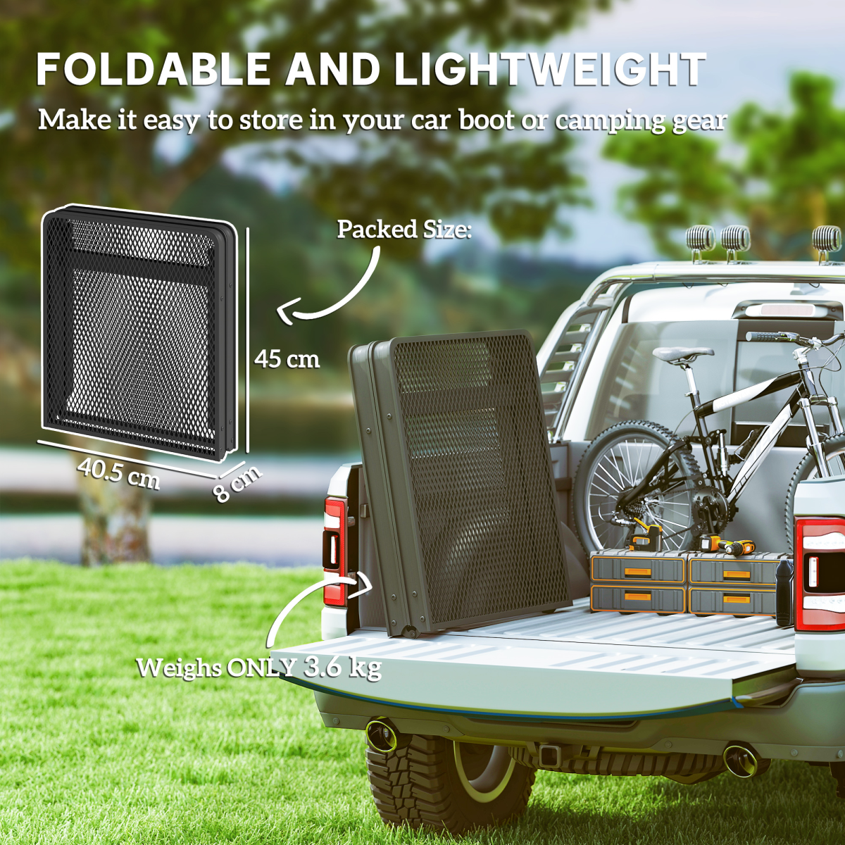 3 ft Folding Camping Table w/ Adjustable Heights & Mesh Desktop - Stay-outdoors.co.uk