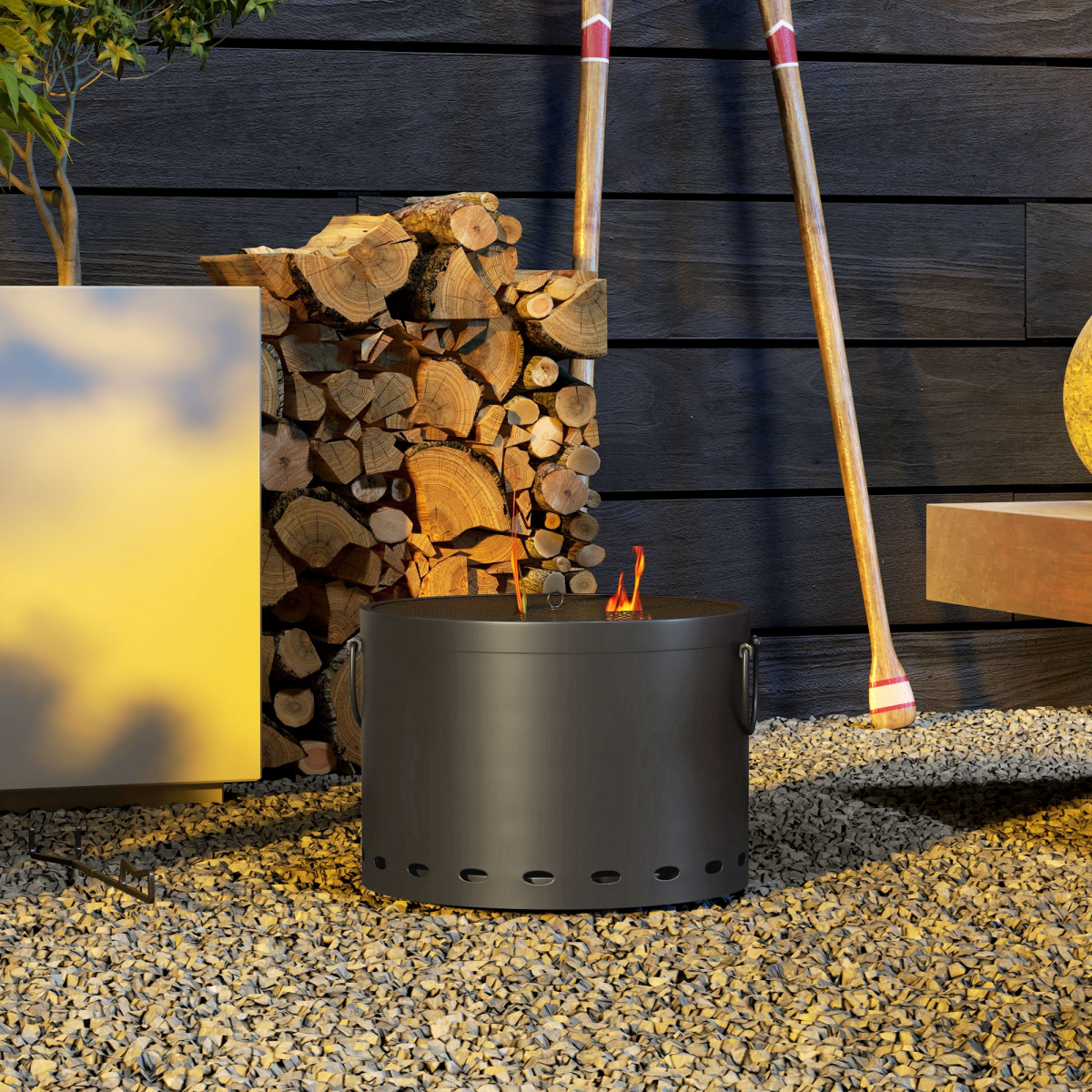 Smokeless Wood Burning-Metal Fire Pit. - Stay-outdoors.co.uk