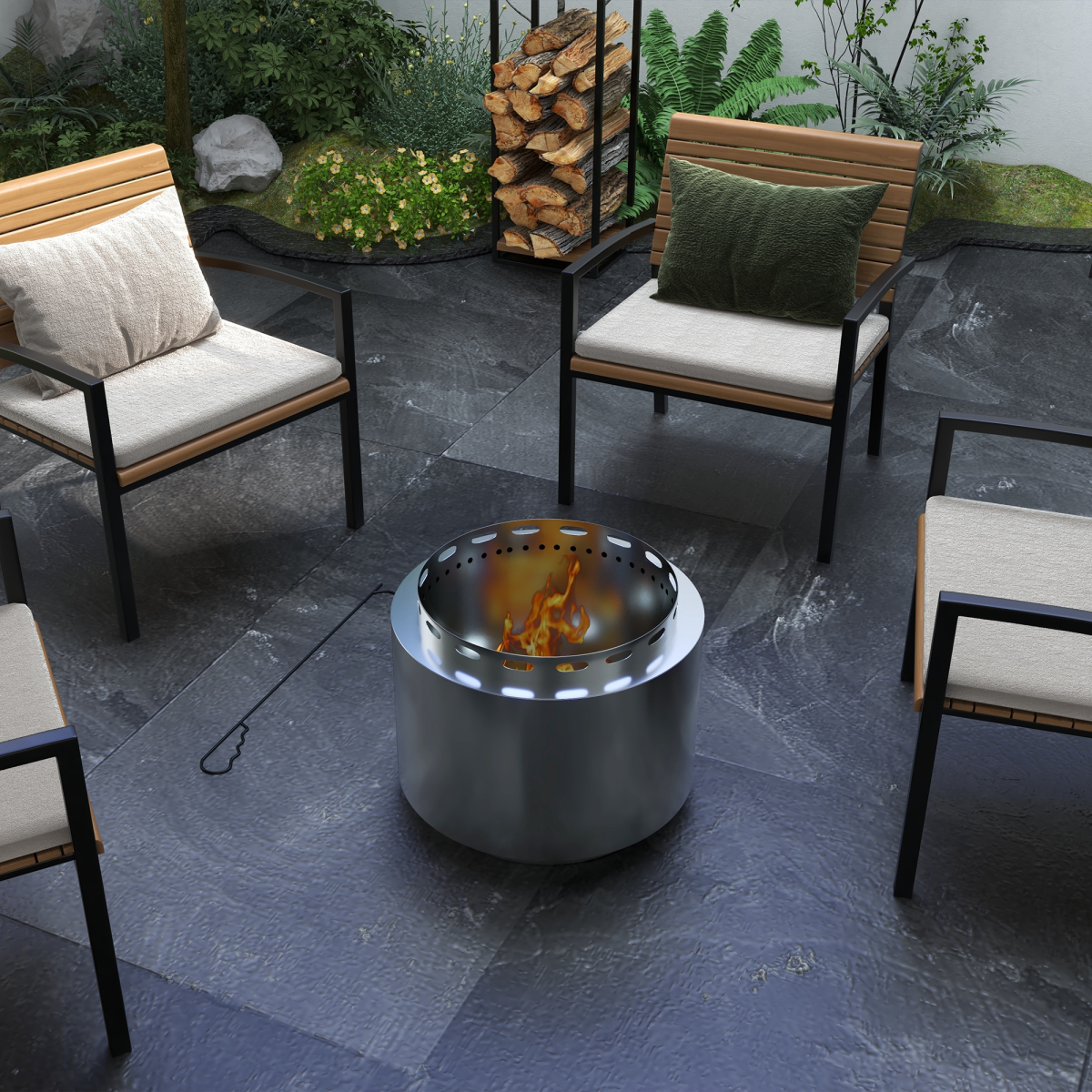 Smokeless Wood Burning Firepit -Stainless Steel Fire Pit. - Stay-outdoors.co.uk