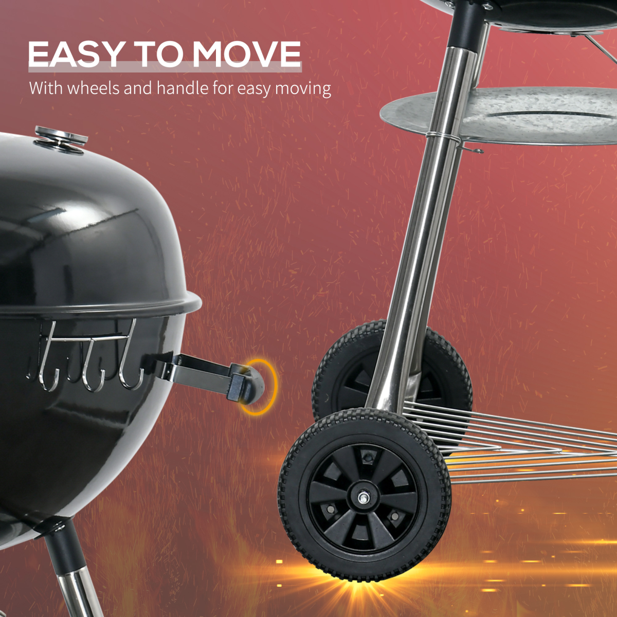 Portable Kettle Charcoal Grill BBQ Smoker w/ Cover, Lid, & Thermometer - Stay-outdoors.co.uk