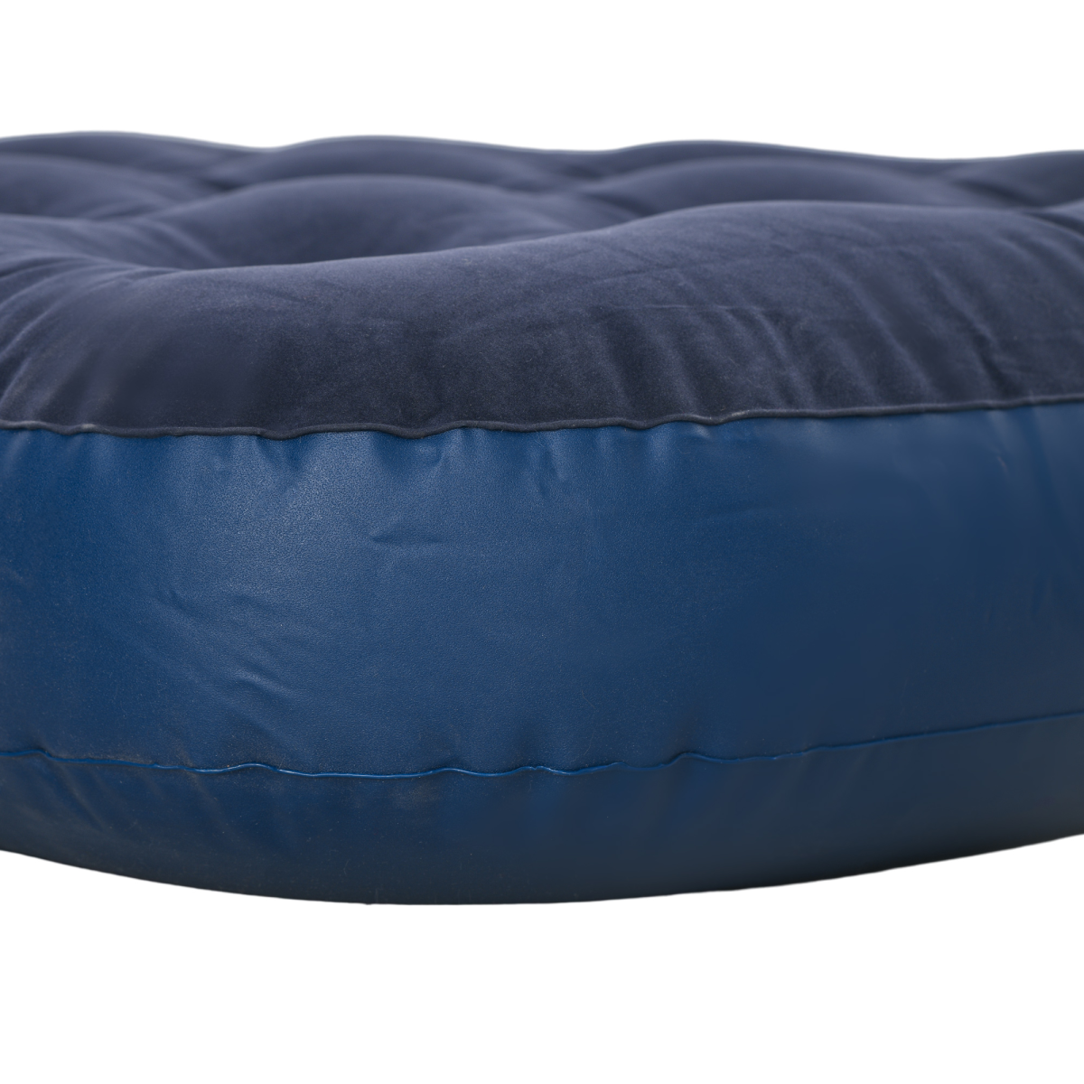 Single Air Mattress, Portable Air Bed with Flocked Surface, Blue - Stay-outdoors.co.uk