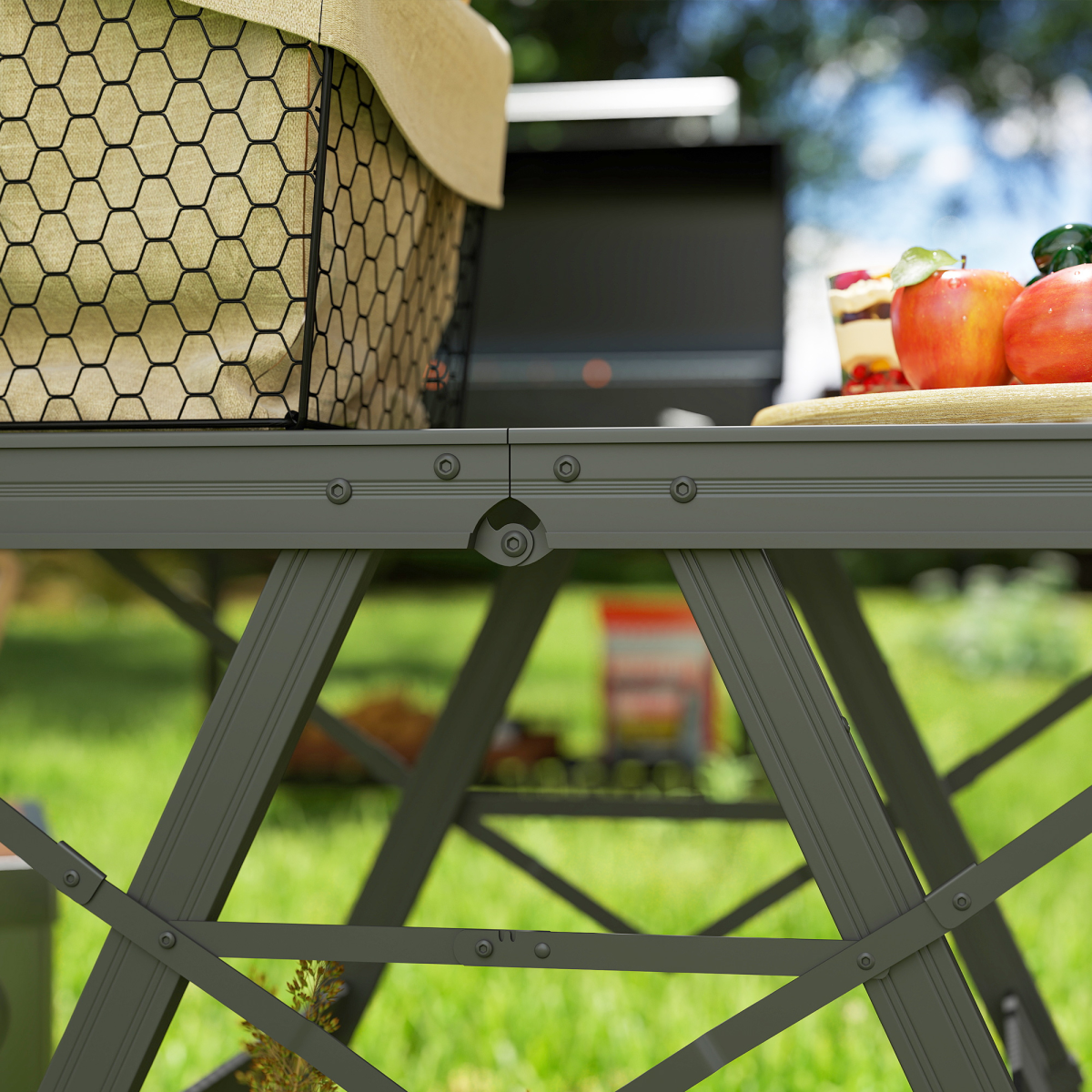 3 ft Folding Camping Table w/ Adjustable Heights & Mesh Desktop - Stay-outdoors.co.uk