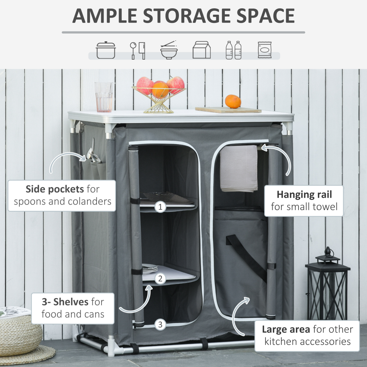 Three-shelf Camping Cupboard. - Stay-outdoors.co.uk