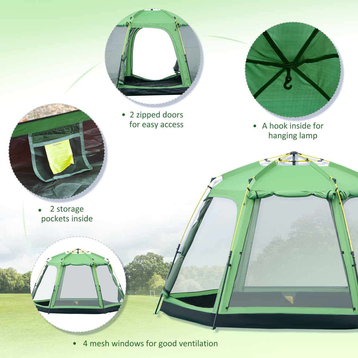 6 Person Camping pop up tent.