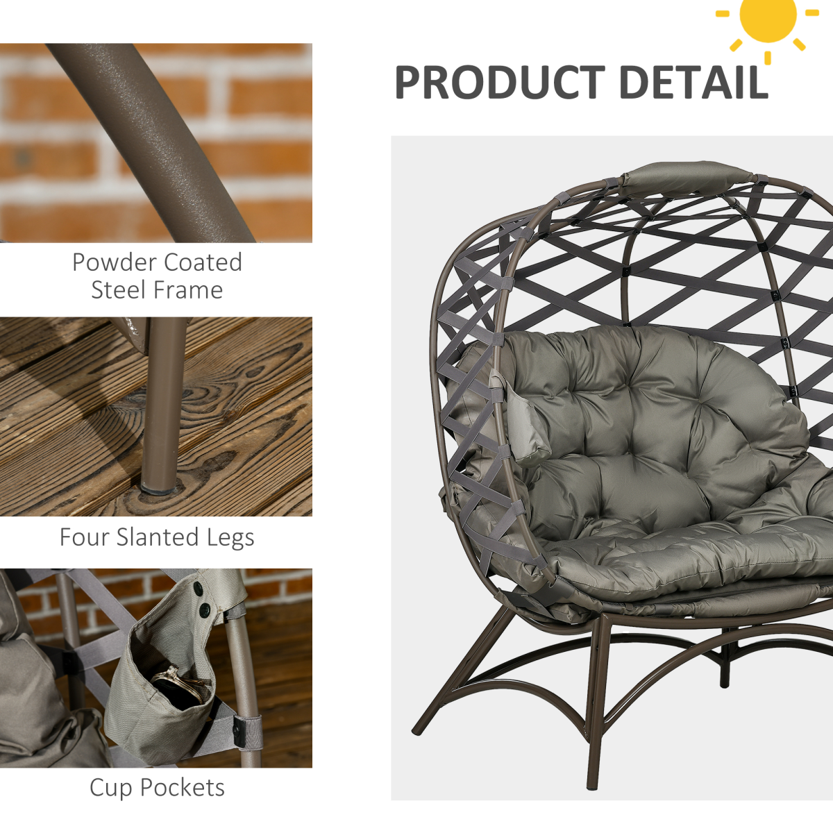 Two Seater Egg Chair. - Stay-outdoors.co.uk